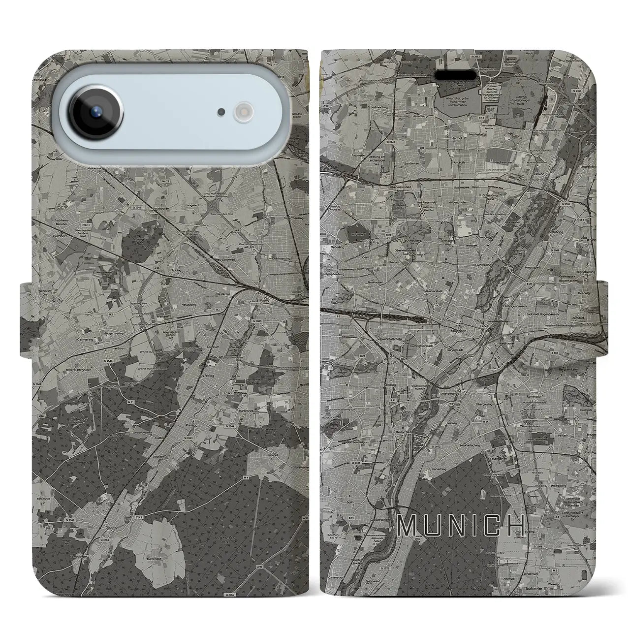 【ミュンヘン(ドイツ)】地図柄iPhoneケース(手帳タイプ)