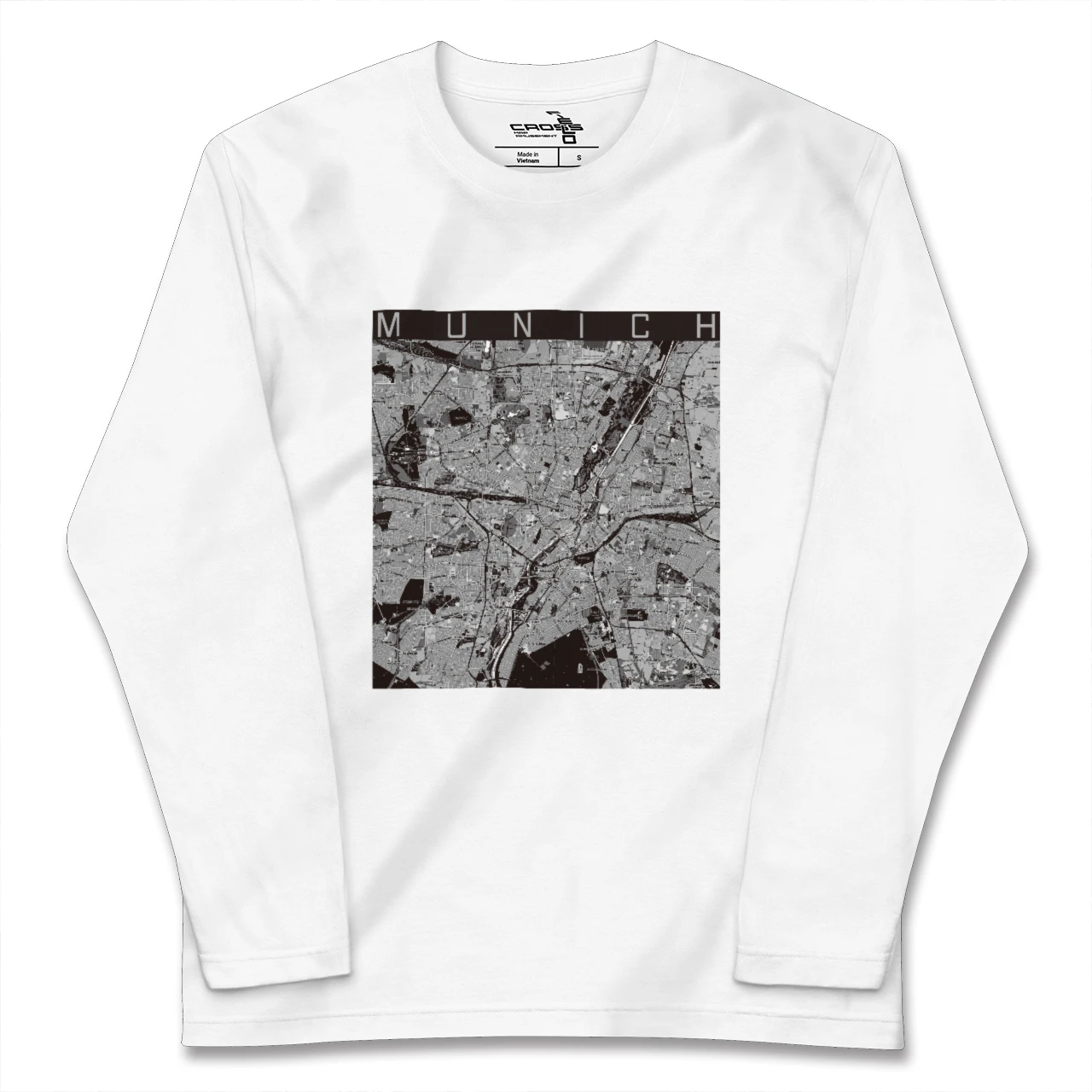 【ミュンヘン(ドイツ)】地図柄ロングスリーブTシャツ