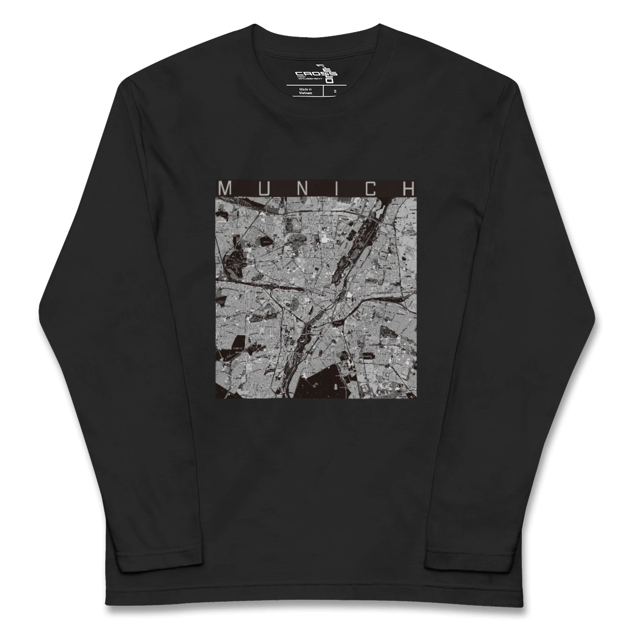【ミュンヘン(ドイツ)】地図柄ロングスリーブTシャツ