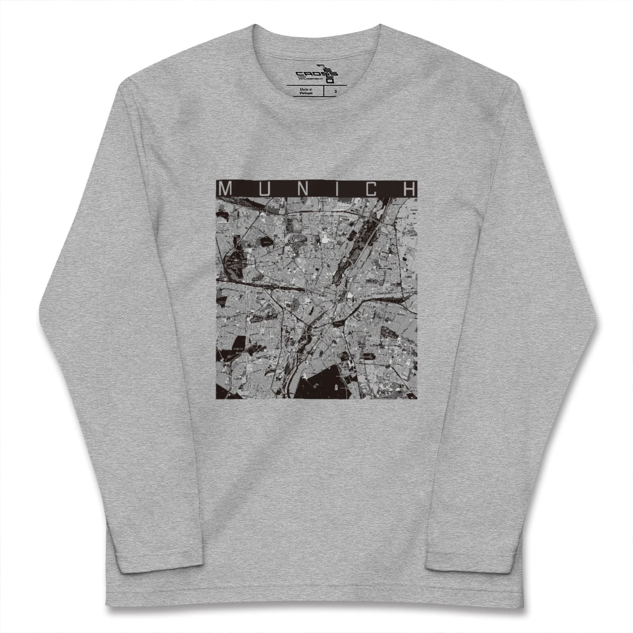 【ミュンヘン(ドイツ)】地図柄ロングスリーブTシャツ