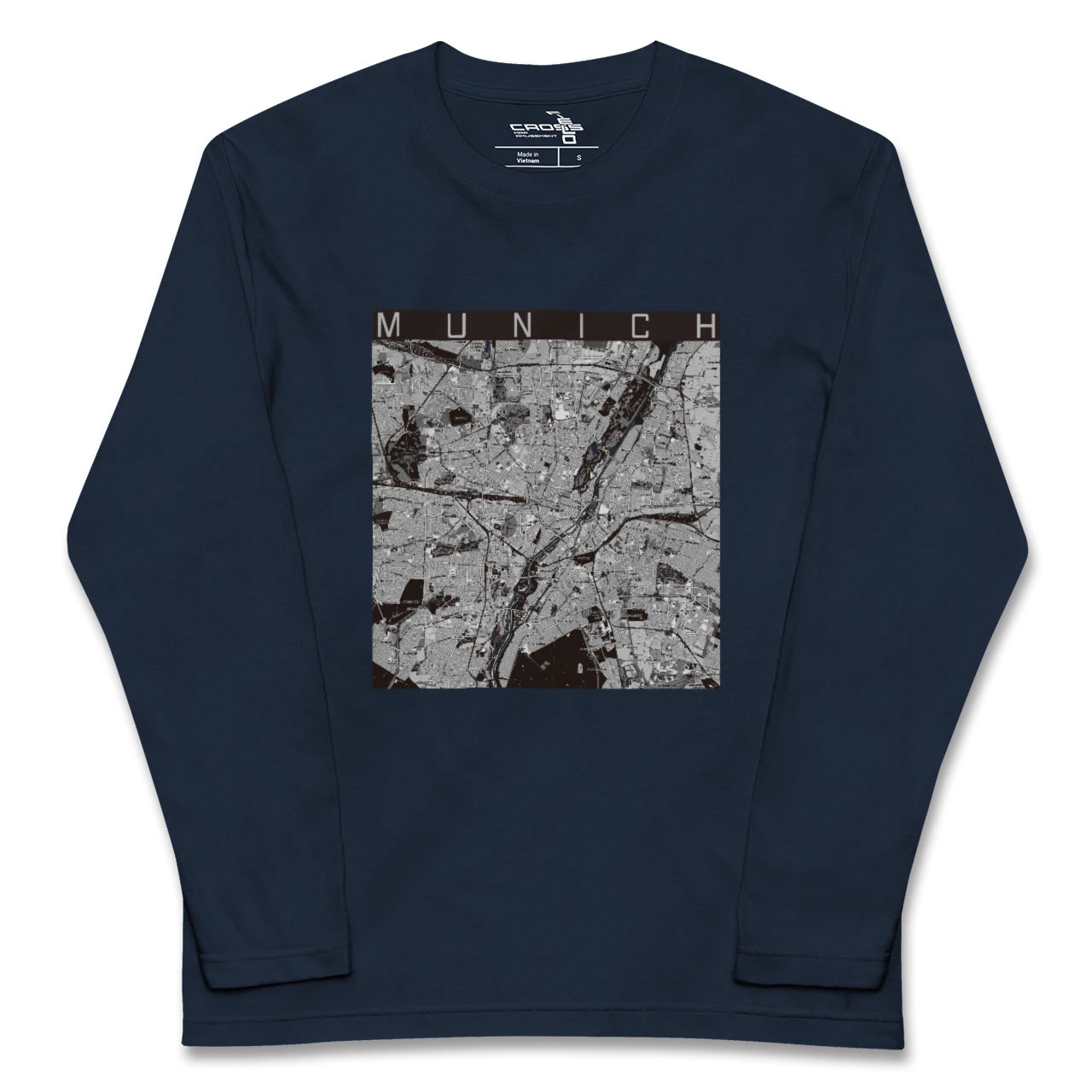 【ミュンヘン(ドイツ)】地図柄ロングスリーブTシャツ
