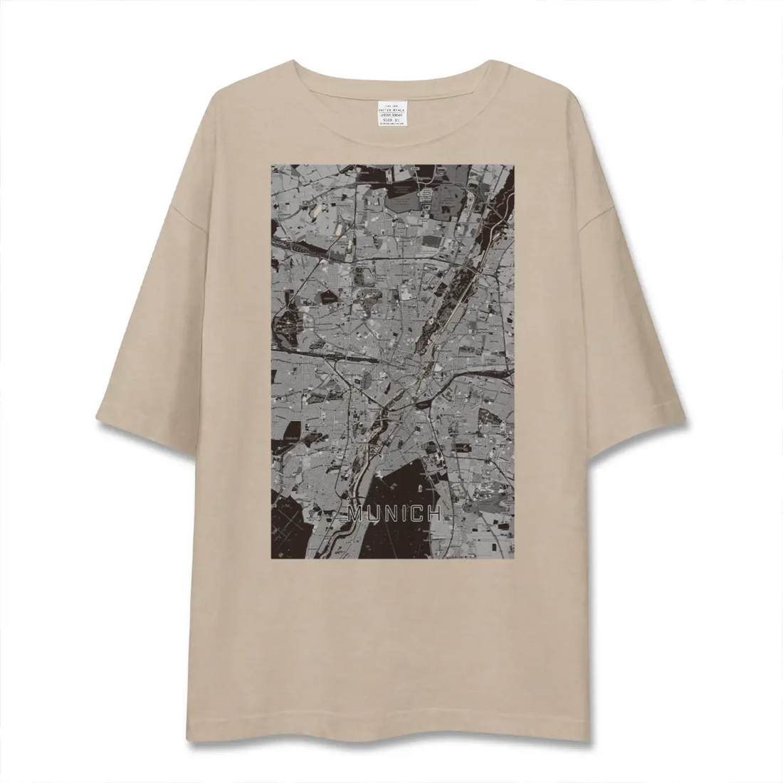 【ミュンヘン(ドイツ)】地図柄ビッグシルエットTシャツ