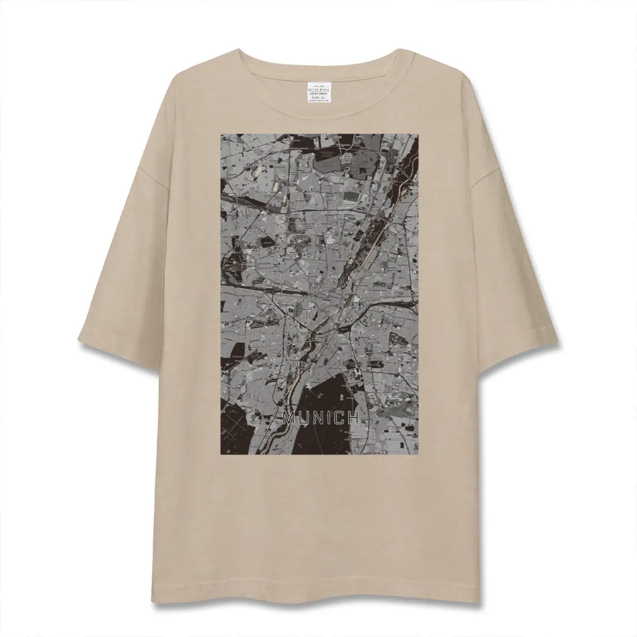 【ミュンヘン(ドイツ)】地図柄ビッグシルエットTシャツ