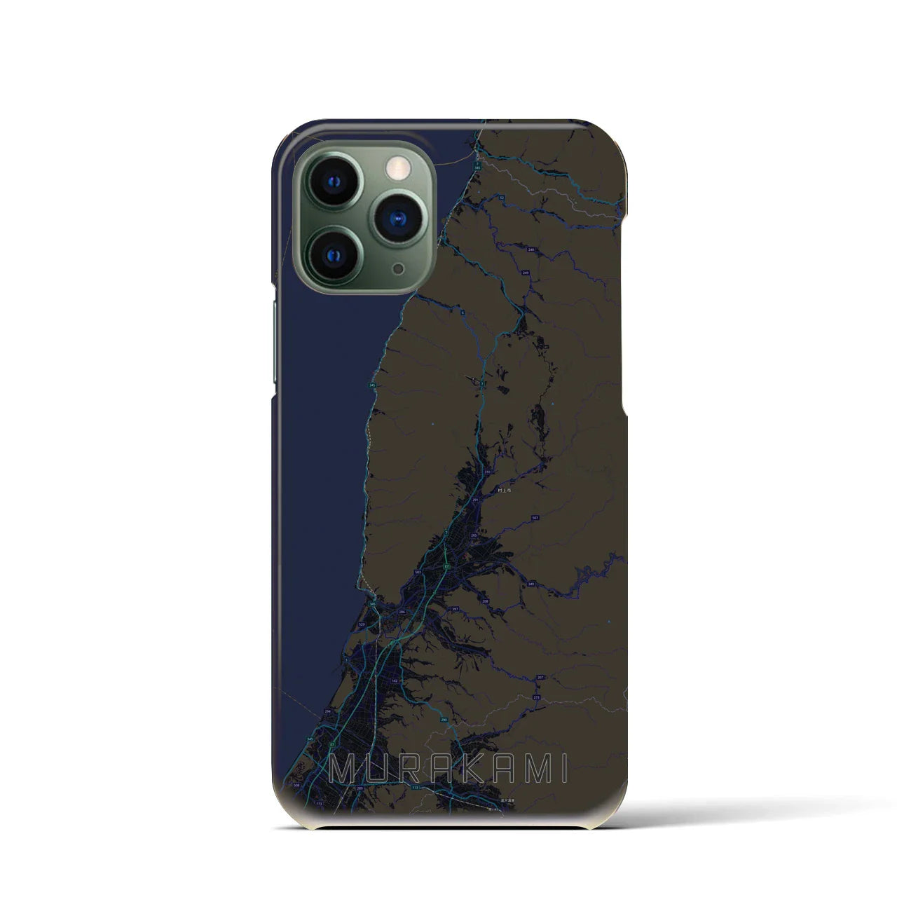 【村上(新潟県)】地図柄iPhoneケース(バックカバータイプ)