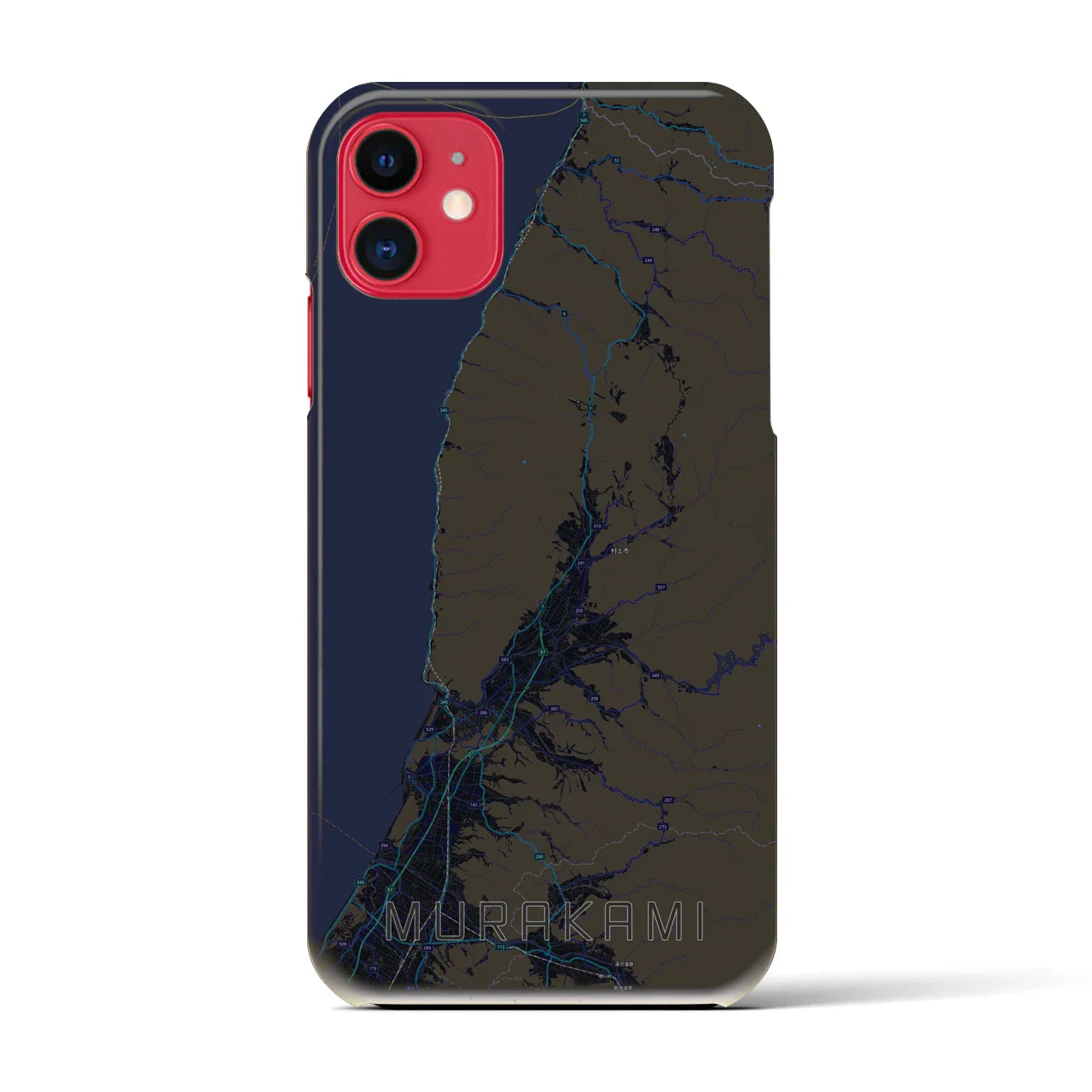 【村上(新潟県)】地図柄iPhoneケース(バックカバータイプ)