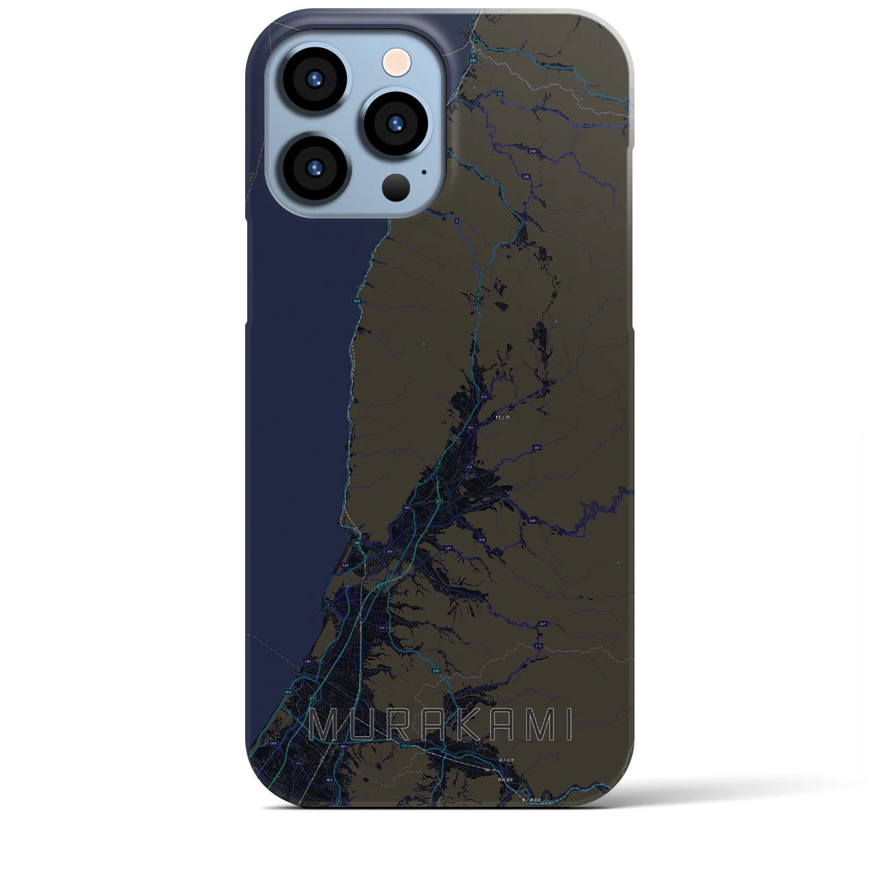 【村上(新潟県)】地図柄iPhoneケース(バックカバータイプ)