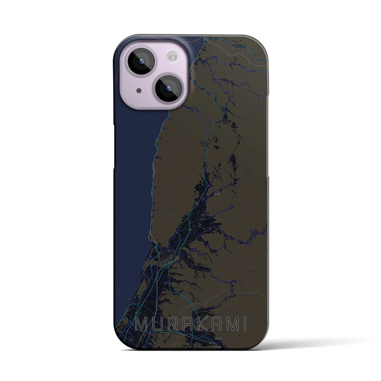 【村上(新潟県)】地図柄iPhoneケース(バックカバータイプ)