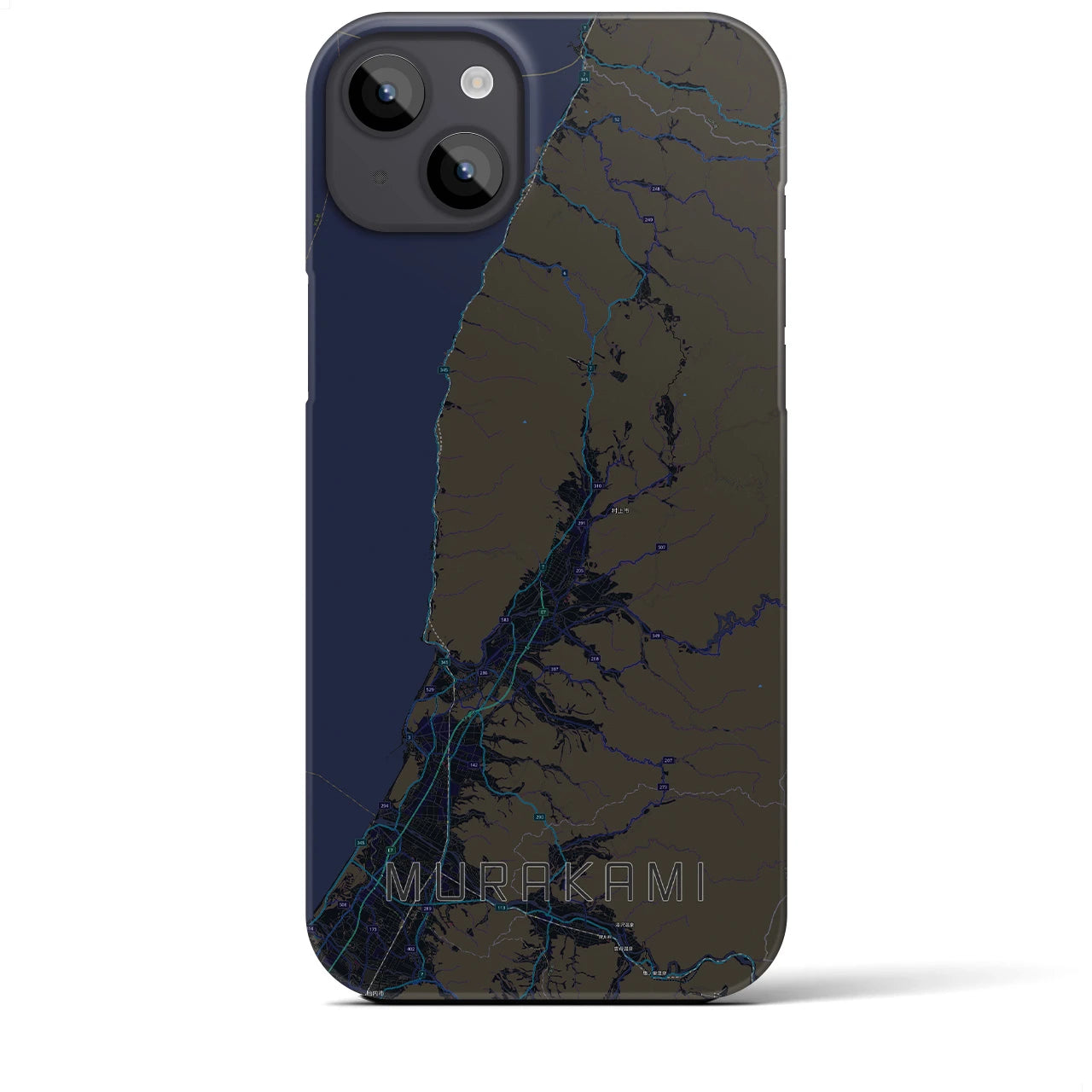 【村上(新潟県)】地図柄iPhoneケース(バックカバータイプ)