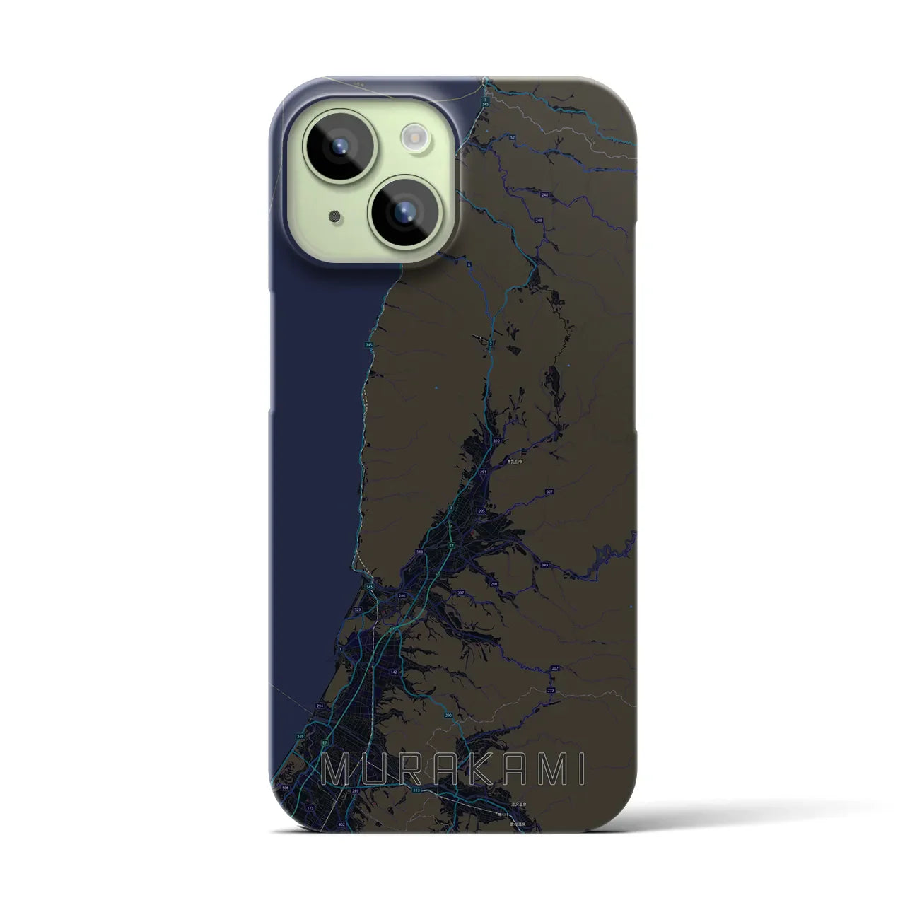 【村上(新潟県)】地図柄iPhoneケース(バックカバータイプ)