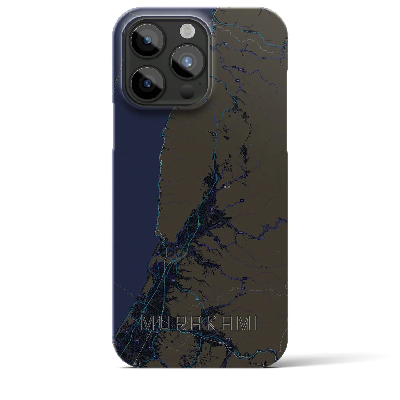 【村上(新潟県)】地図柄iPhoneケース(バックカバータイプ)