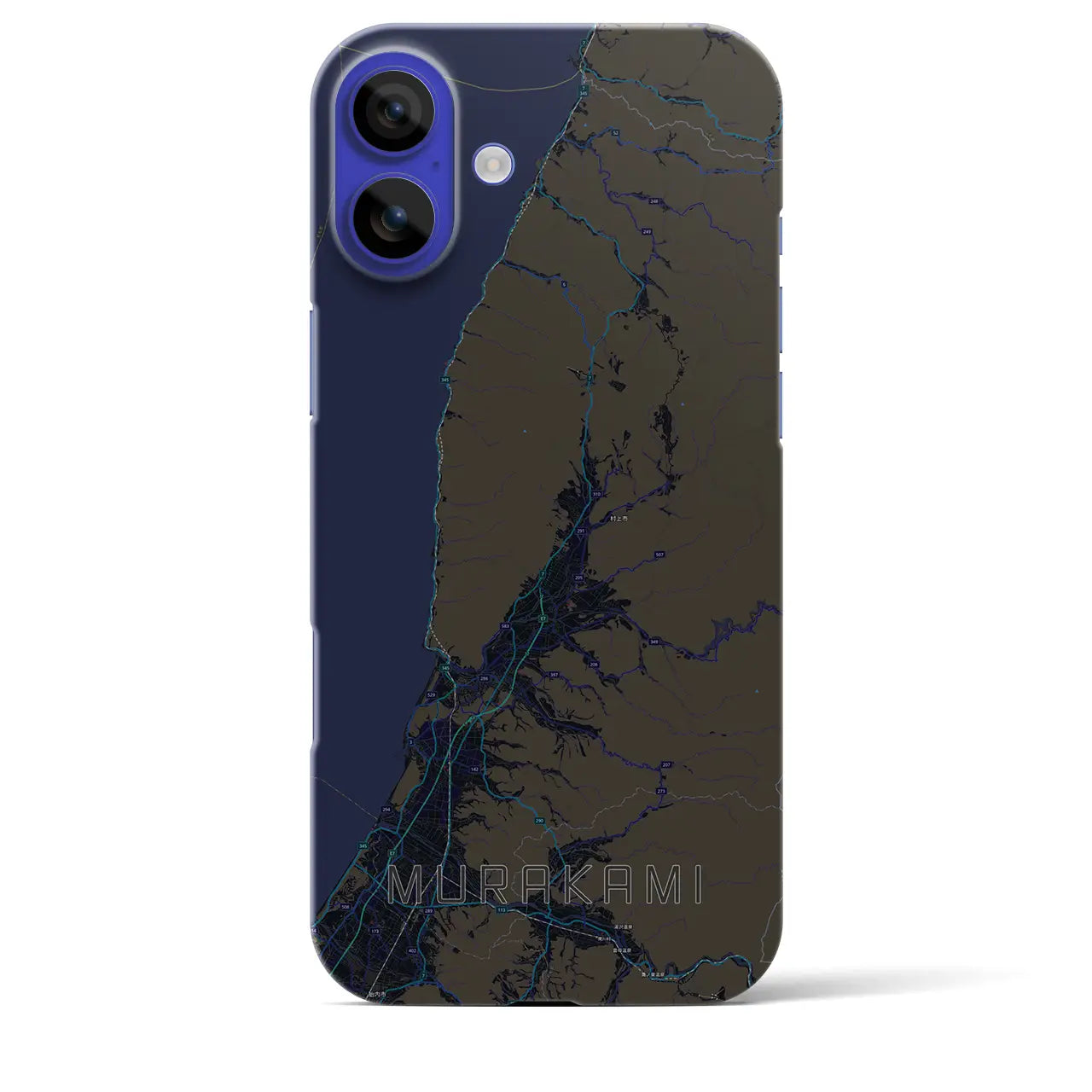 【村上(新潟県)】地図柄iPhoneケース(バックカバータイプ)