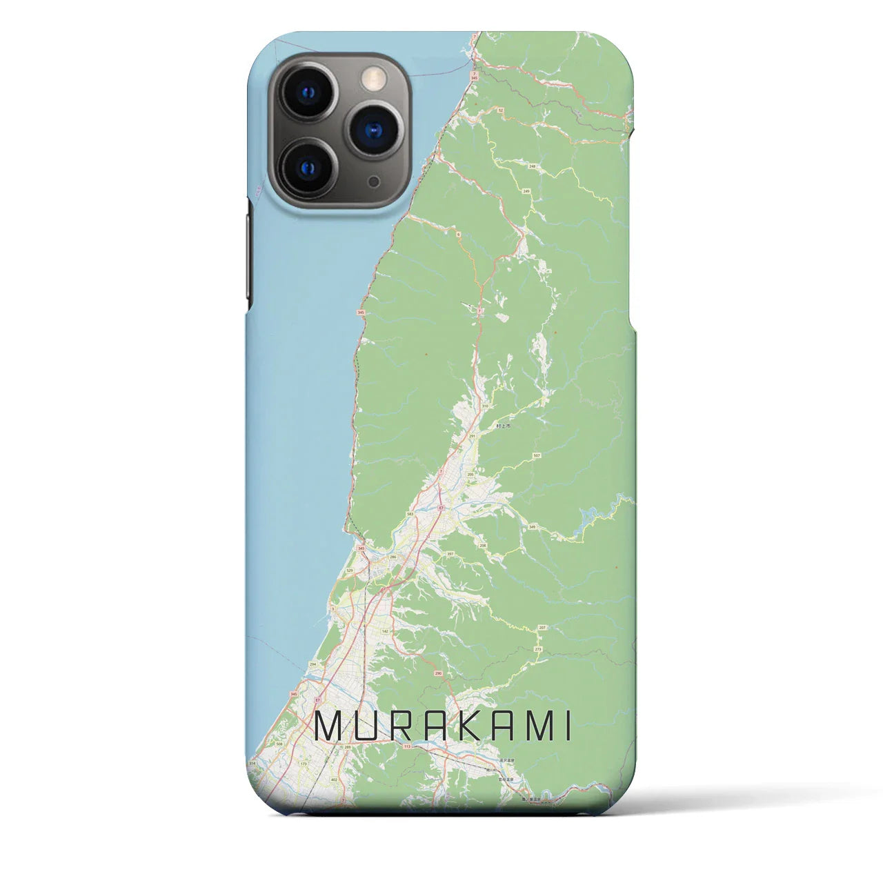 【村上(新潟県)】地図柄iPhoneケース(バックカバータイプ)