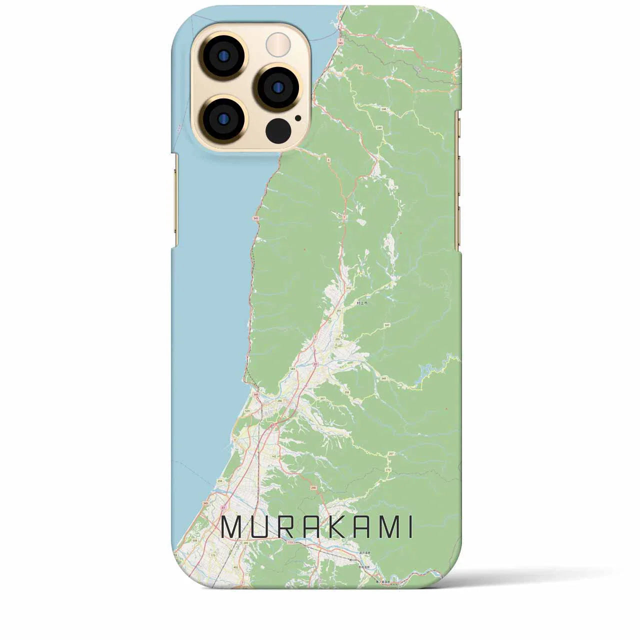 【村上(新潟県)】地図柄iPhoneケース(バックカバータイプ)