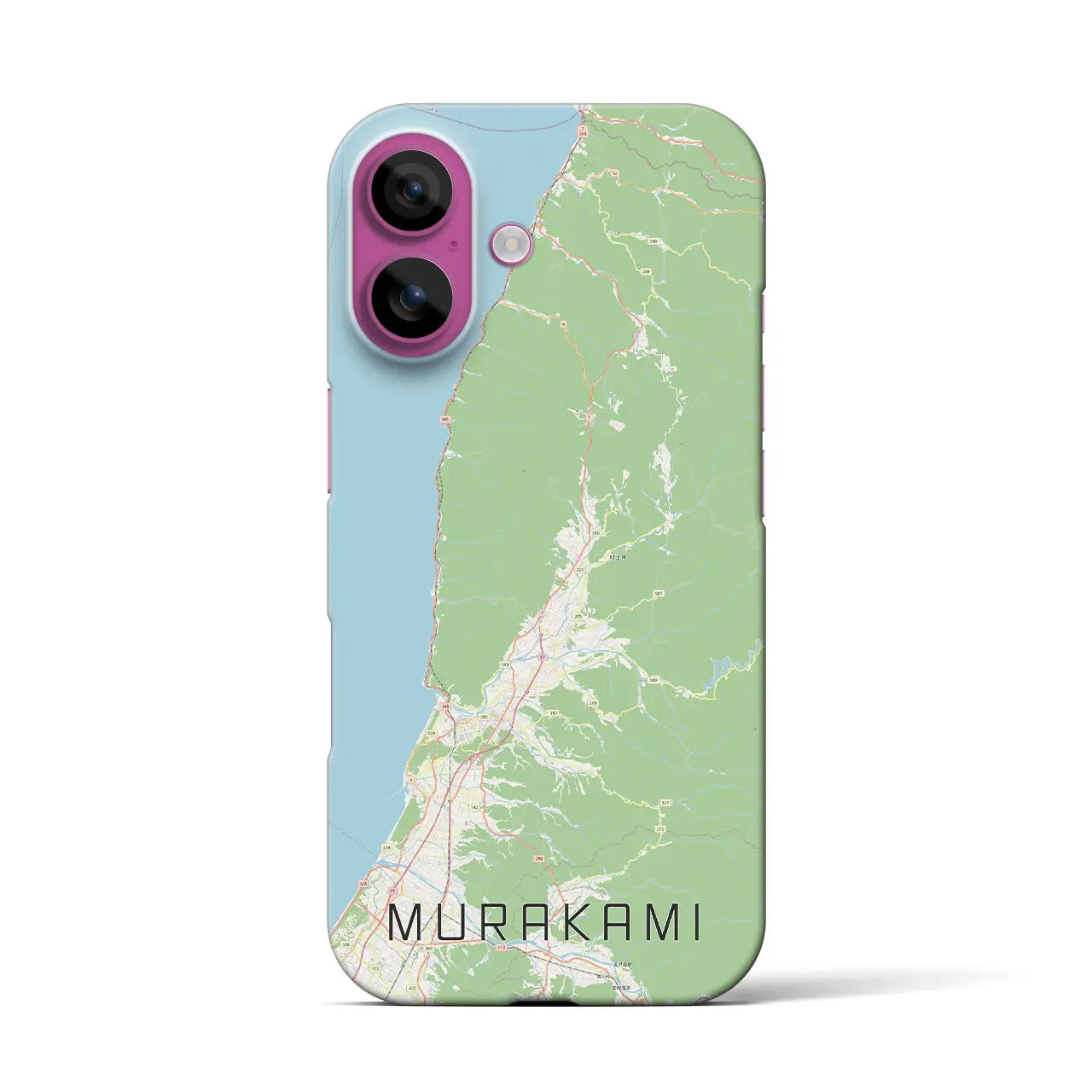 【村上(新潟県)】地図柄iPhoneケース(バックカバータイプ)
