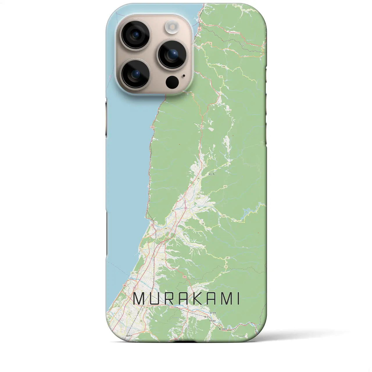 【村上(新潟県)】地図柄iPhoneケース(バックカバータイプ)