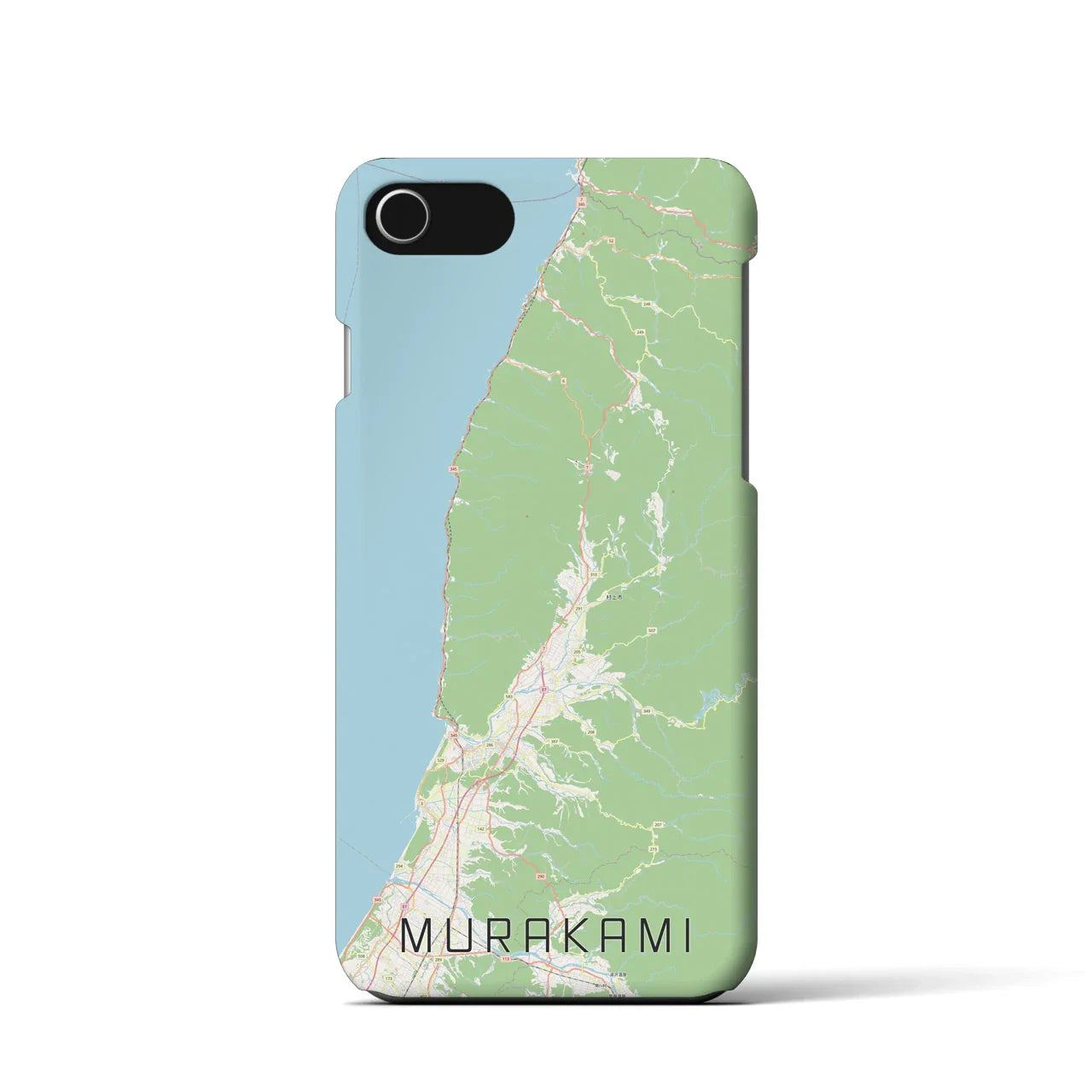 【村上(新潟県)】地図柄iPhoneケース(バックカバータイプ)