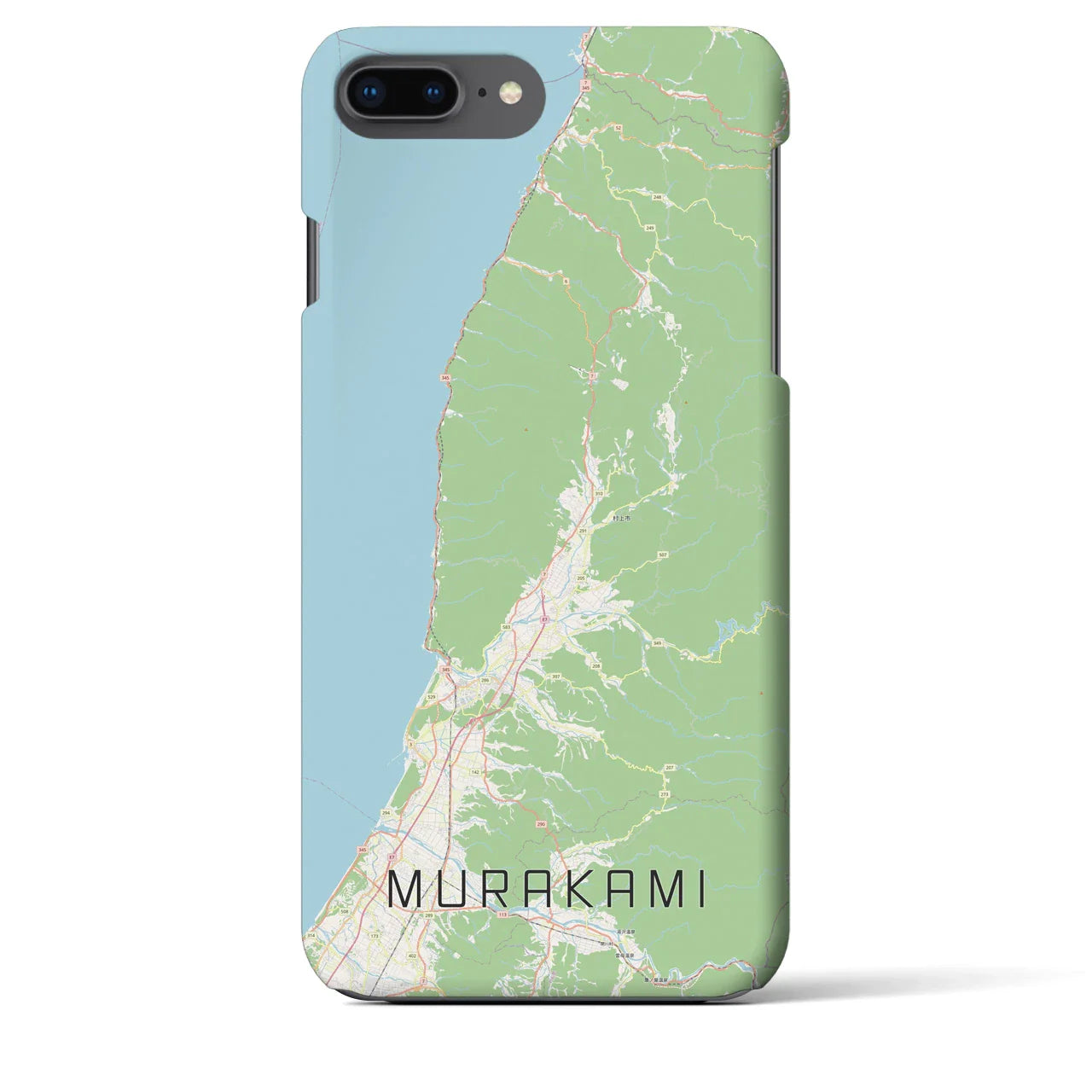 【村上(新潟県)】地図柄iPhoneケース(バックカバータイプ)