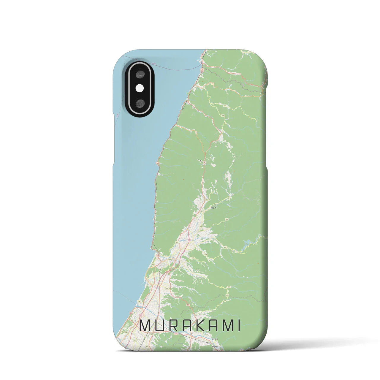 【村上(新潟県)】地図柄iPhoneケース(バックカバータイプ)