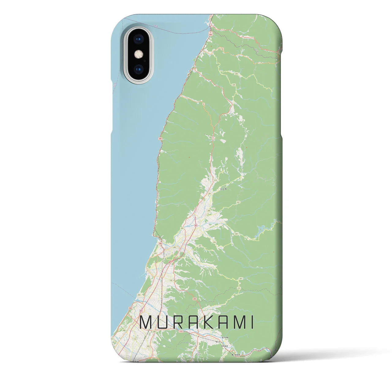 【村上(新潟県)】地図柄iPhoneケース(バックカバータイプ)