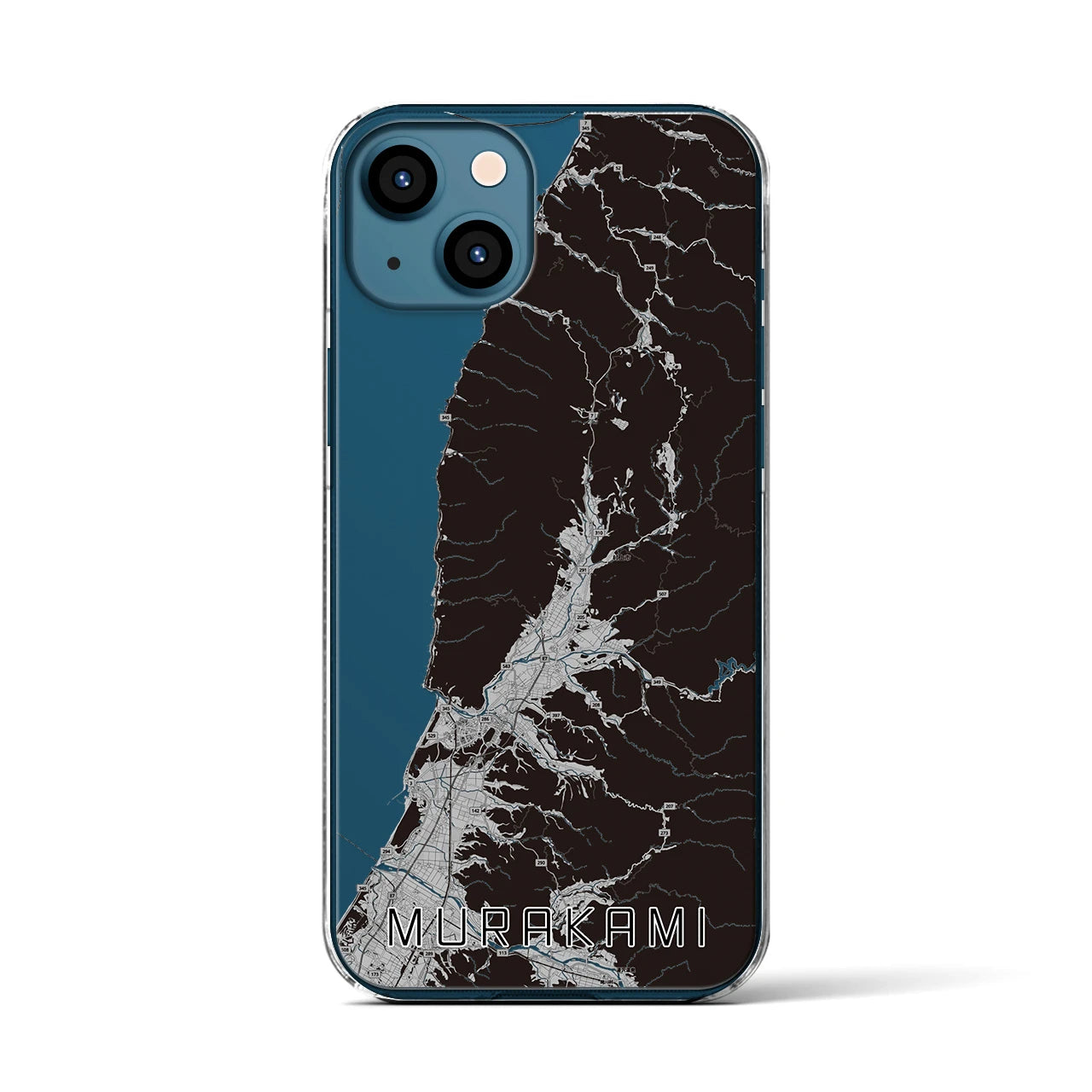 【村上(新潟県)】地図柄iPhoneケース(クリアタイプ)