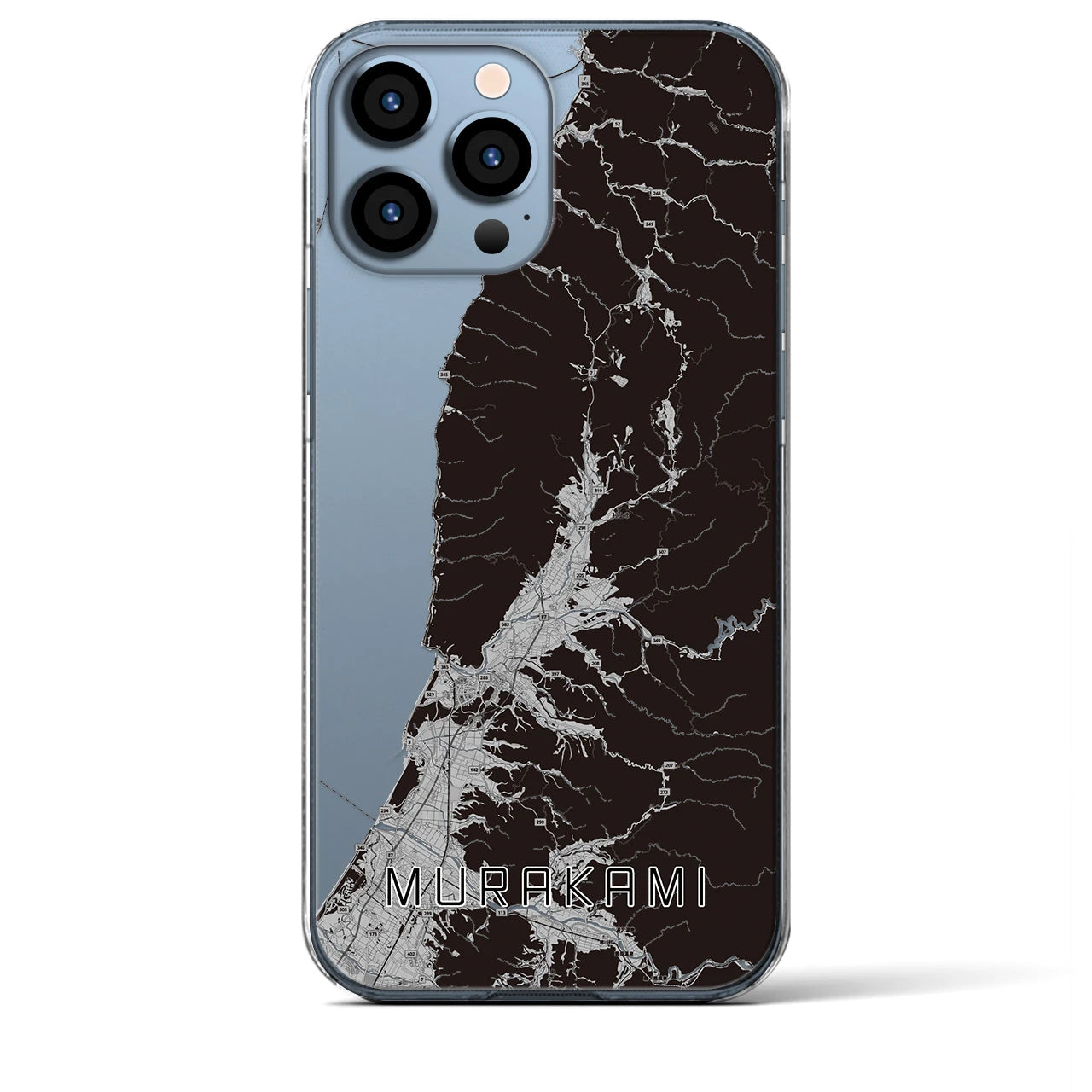 【村上(新潟県)】地図柄iPhoneケース(クリアタイプ)