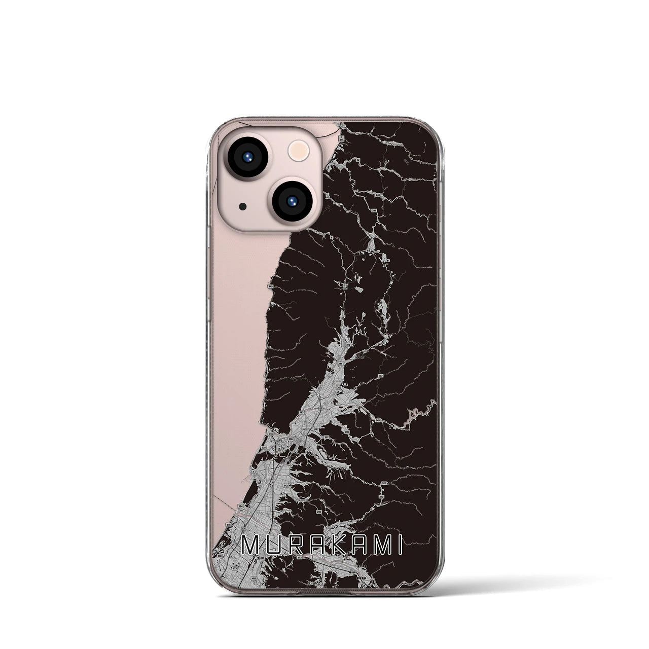 【村上(新潟県)】地図柄iPhoneケース(クリアタイプ)