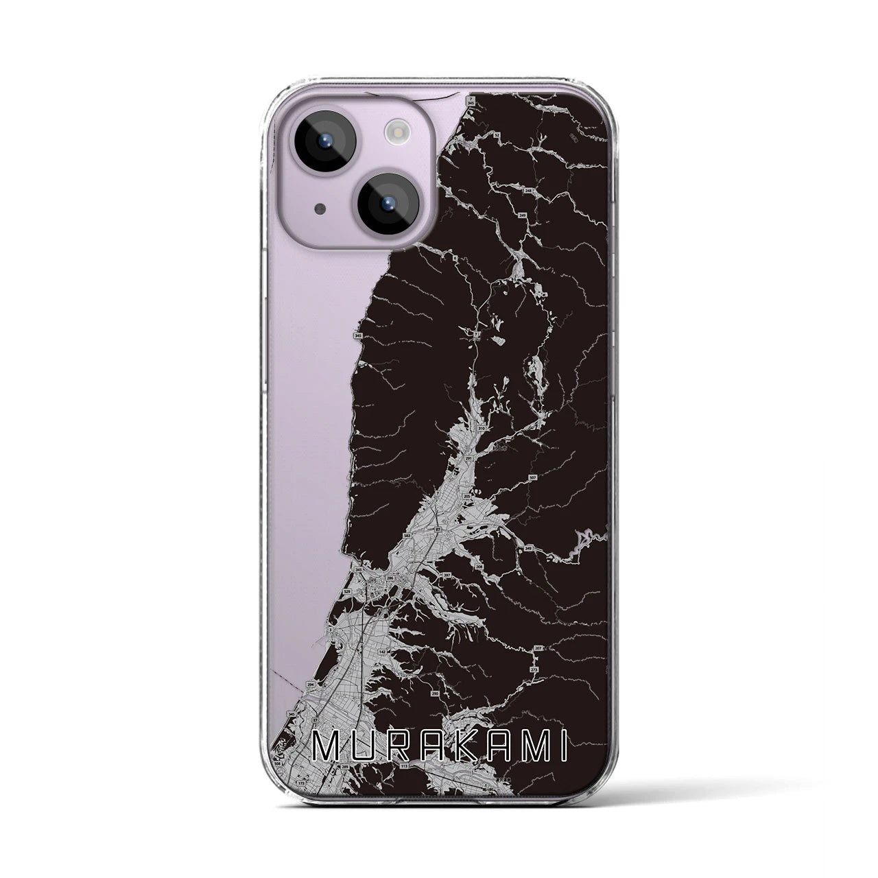 【村上(新潟県)】地図柄iPhoneケース(クリアタイプ)