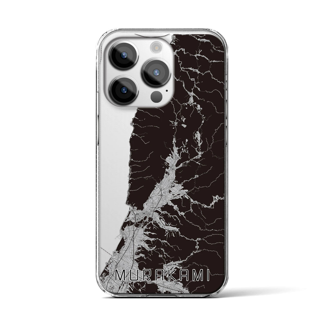 【村上(新潟県)】地図柄iPhoneケース(クリアタイプ)