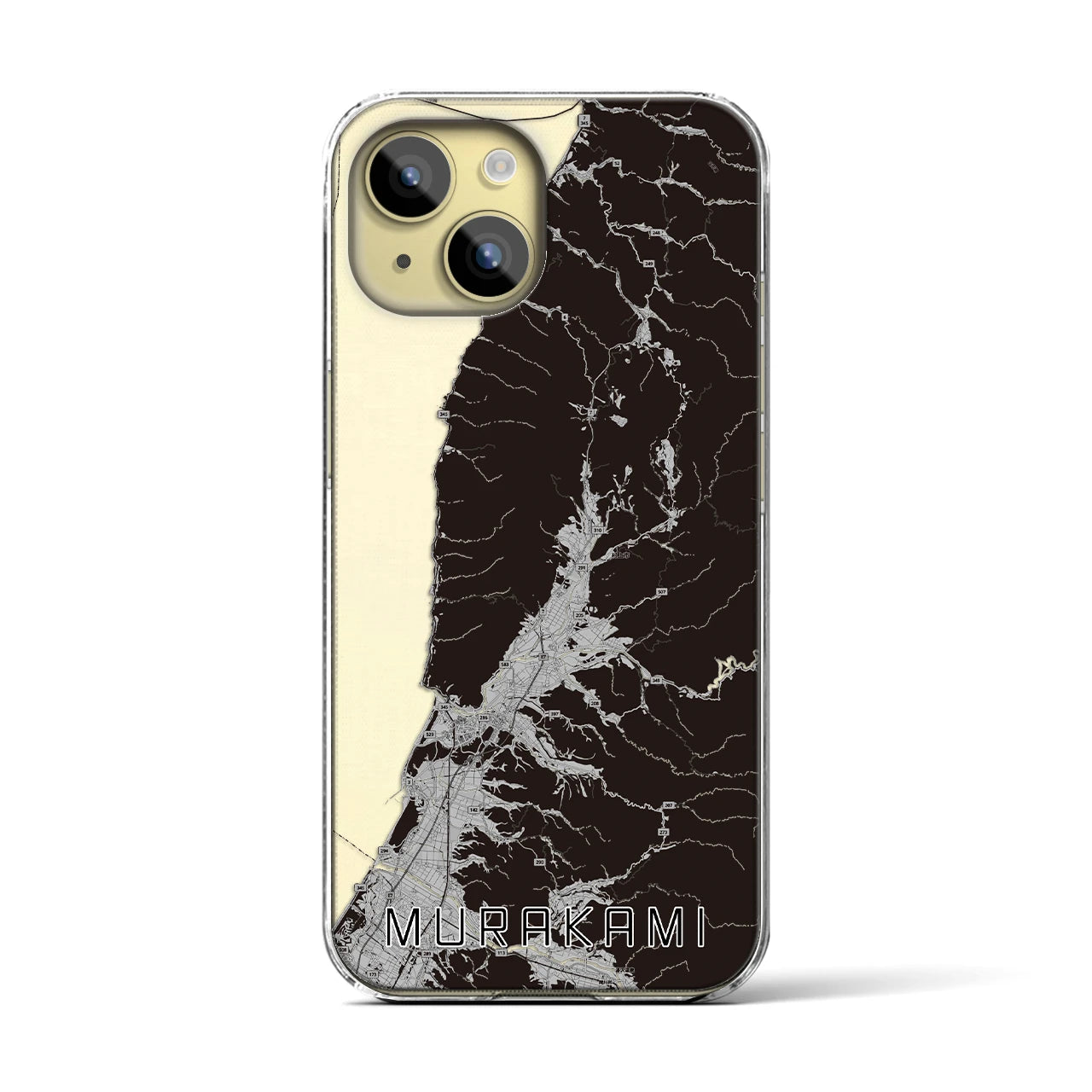 【村上(新潟県)】地図柄iPhoneケース(クリアタイプ)