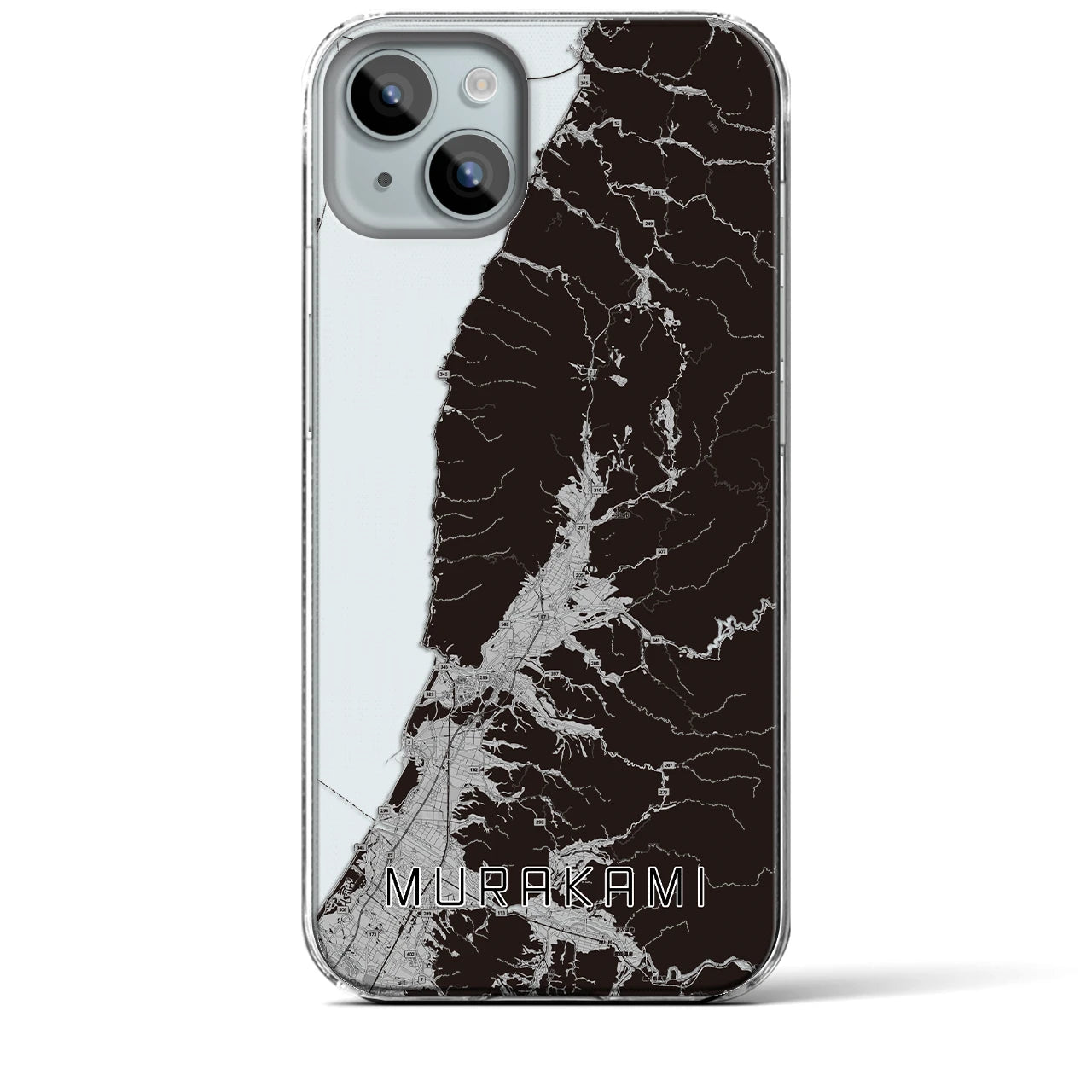 【村上(新潟県)】地図柄iPhoneケース(クリアタイプ)