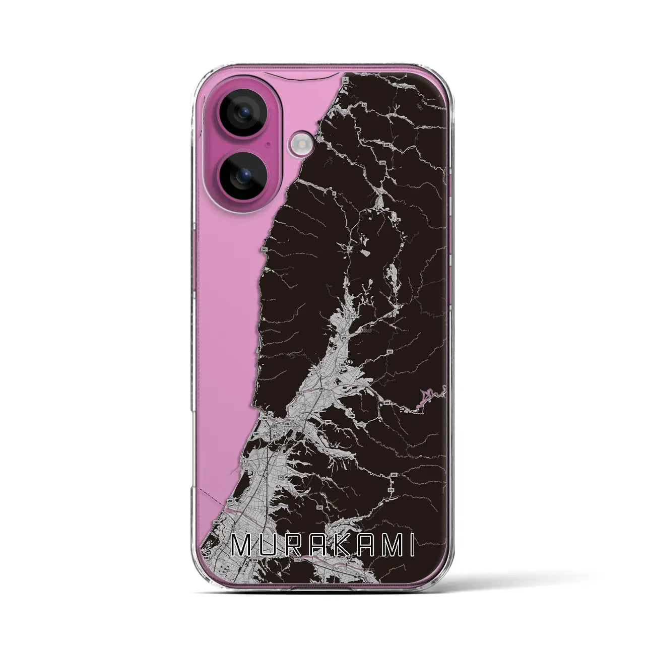 【村上(新潟県)】地図柄iPhoneケース(クリアタイプ)