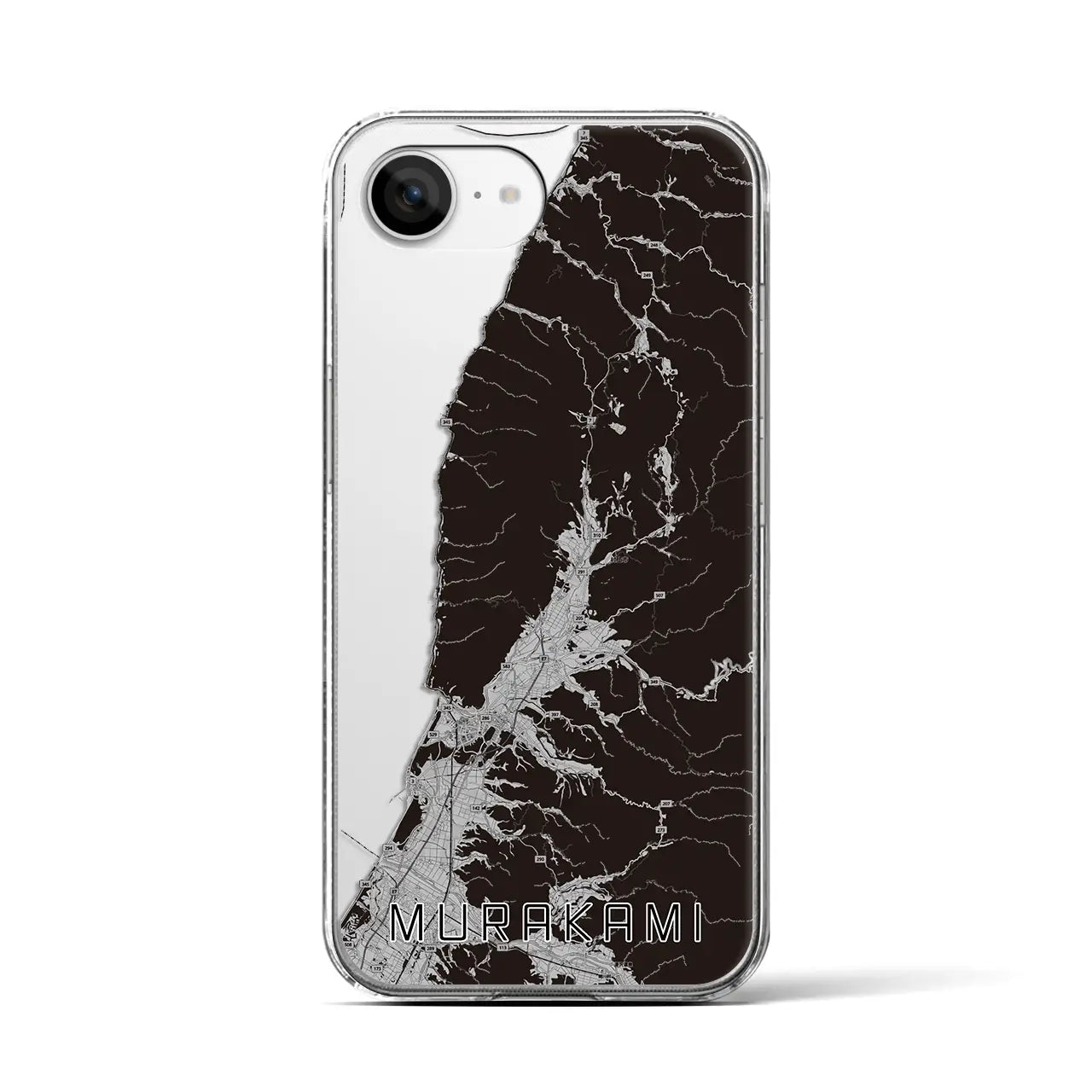 【村上(新潟県)】地図柄iPhoneケース(クリアタイプ)