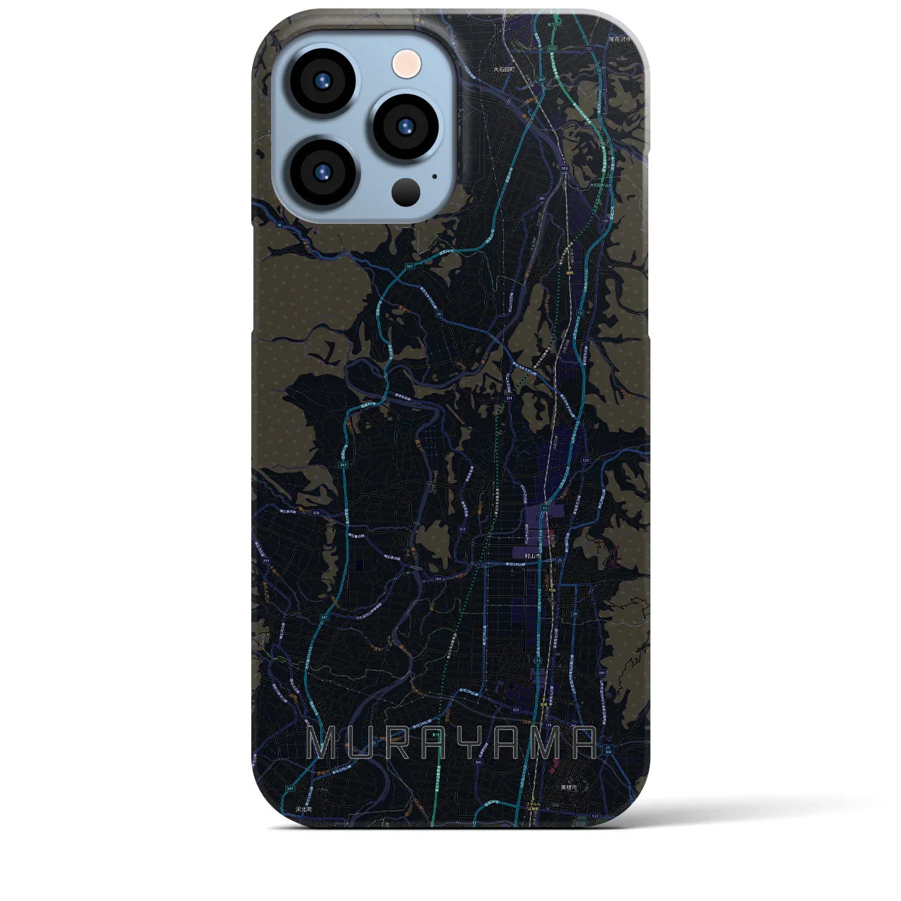【村山(山形県)】地図柄iPhoneケース(バックカバータイプ)
