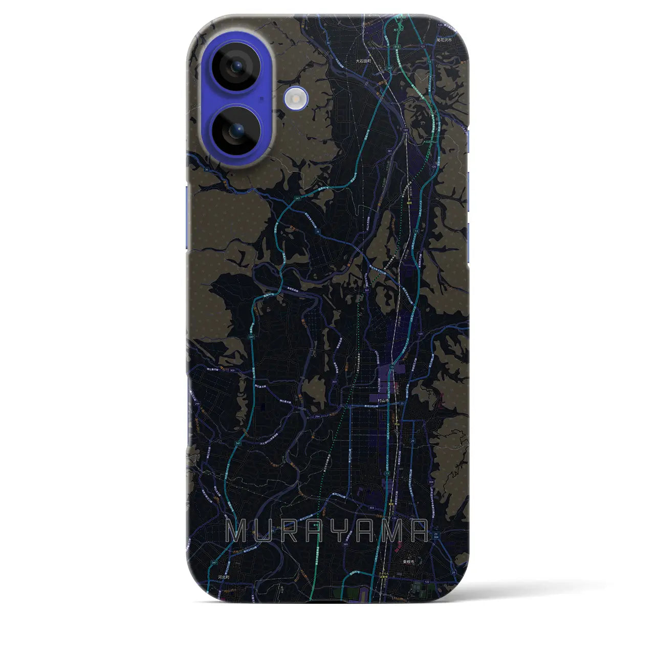 【村山(山形県)】地図柄iPhoneケース(バックカバータイプ)