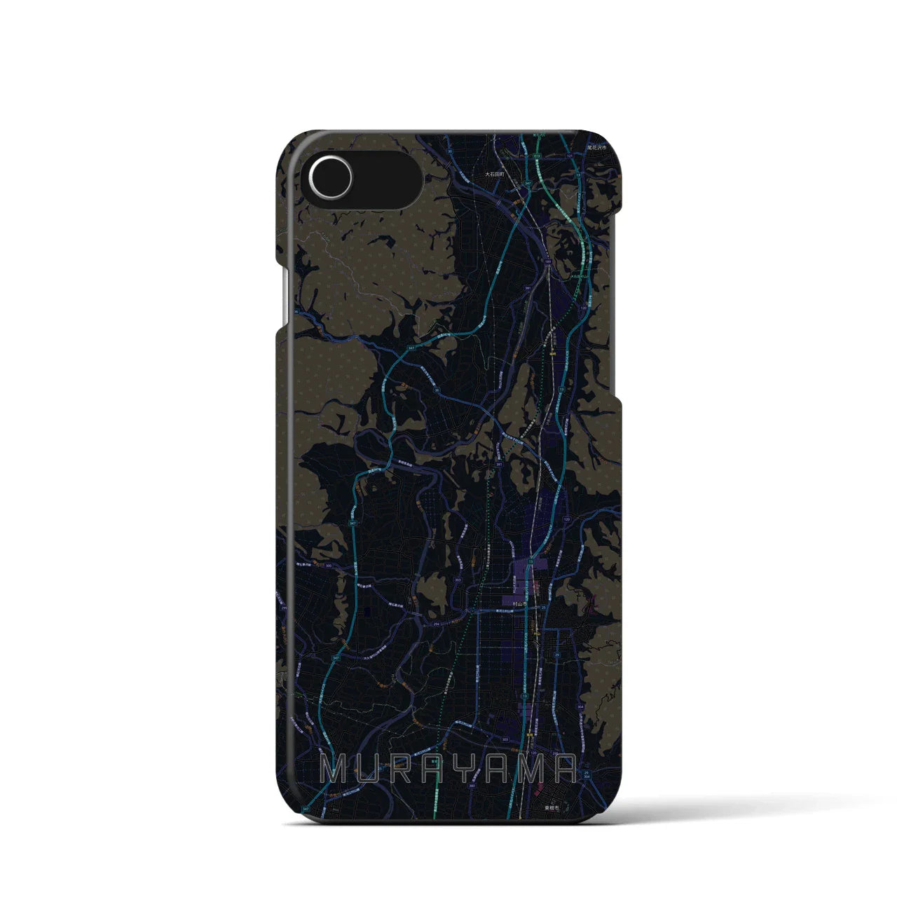【村山(山形県)】地図柄iPhoneケース(バックカバータイプ)
