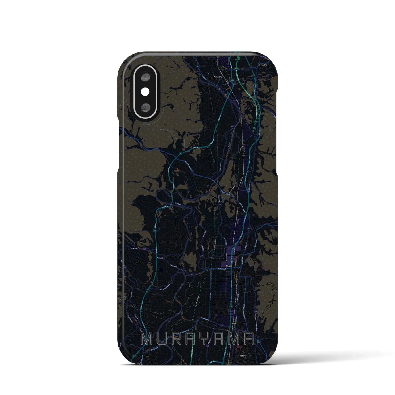 【村山(山形県)】地図柄iPhoneケース(バックカバータイプ)
