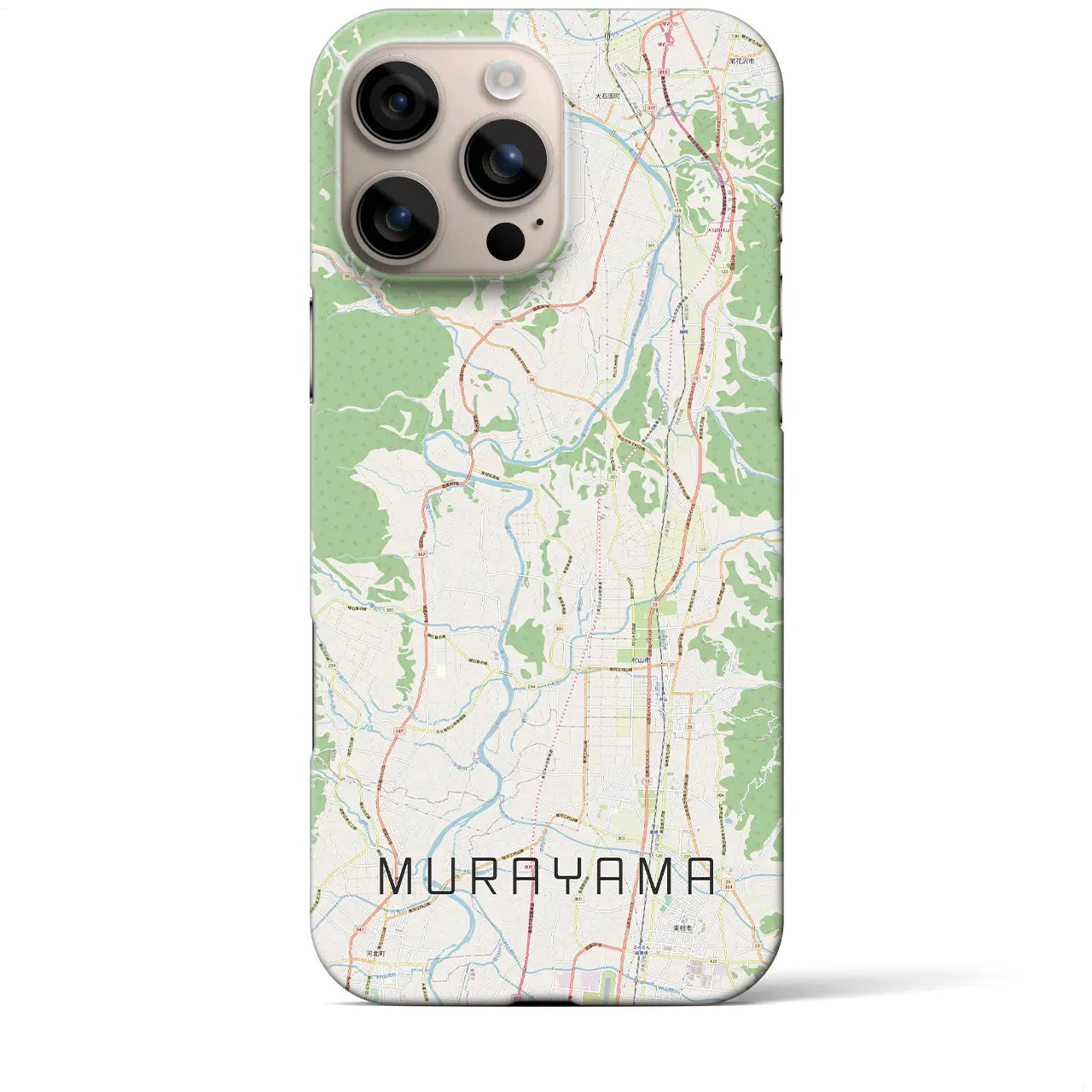 【村山(山形県)】地図柄iPhoneケース(バックカバータイプ)