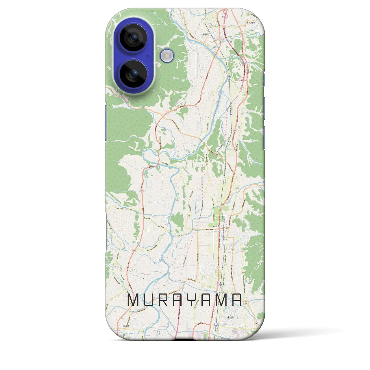 【村山(山形県)】地図柄iPhoneケース(バックカバータイプ)ナチュラル・iPhone 16 Pro Max 用