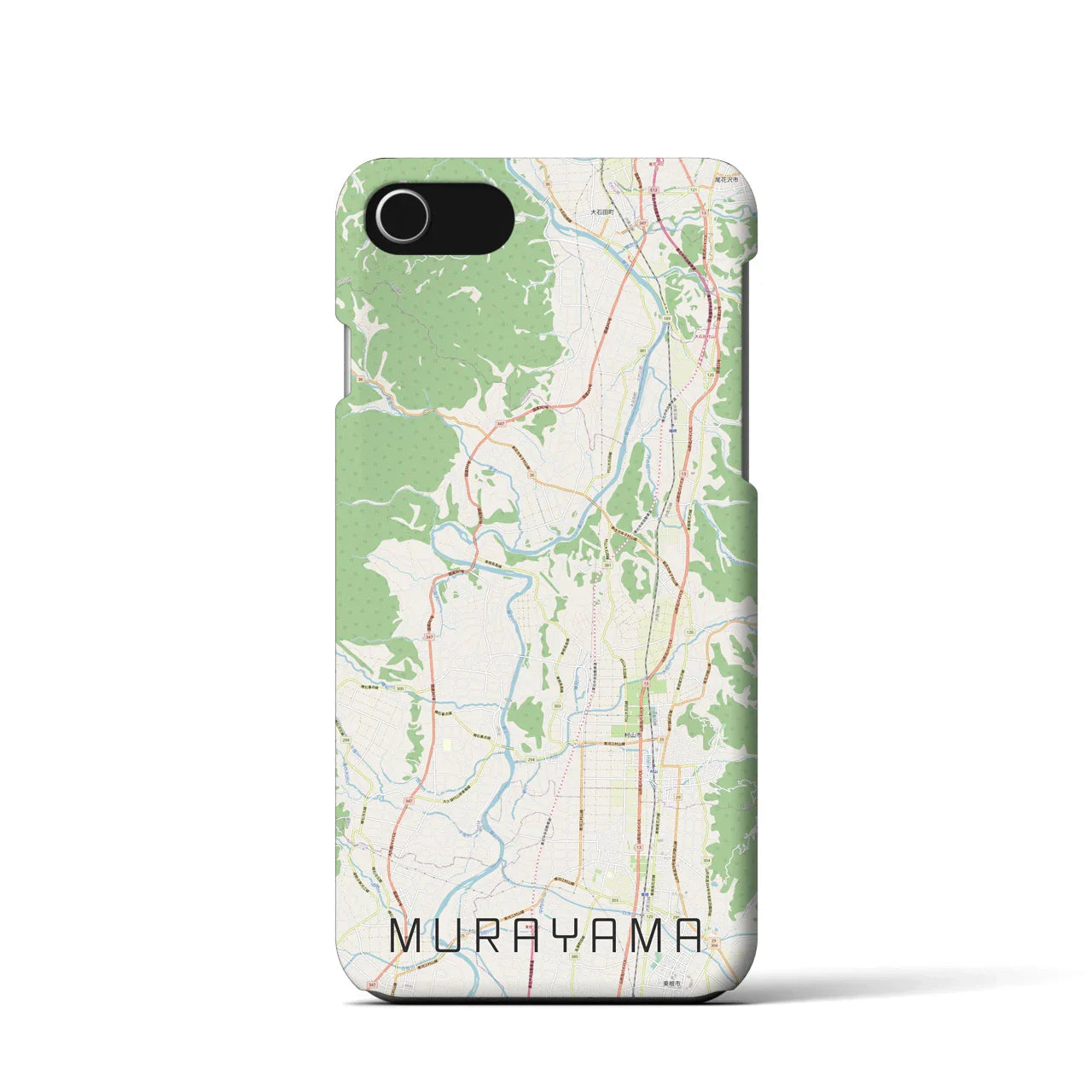 【村山(山形県)】地図柄iPhoneケース(バックカバータイプ)
