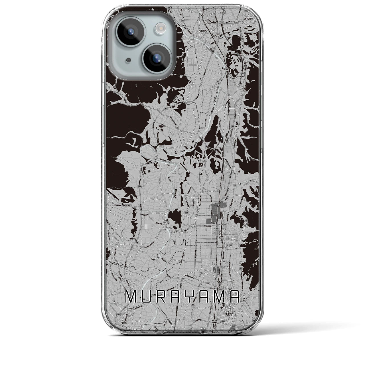 【村山(山形県)】地図柄iPhoneケース(クリアタイプ)