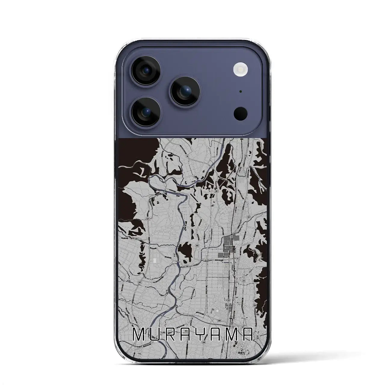 【村山(山形県)】地図柄iPhoneケース(クリアタイプ)モノトーン・iPhone 17 Pro Max 用