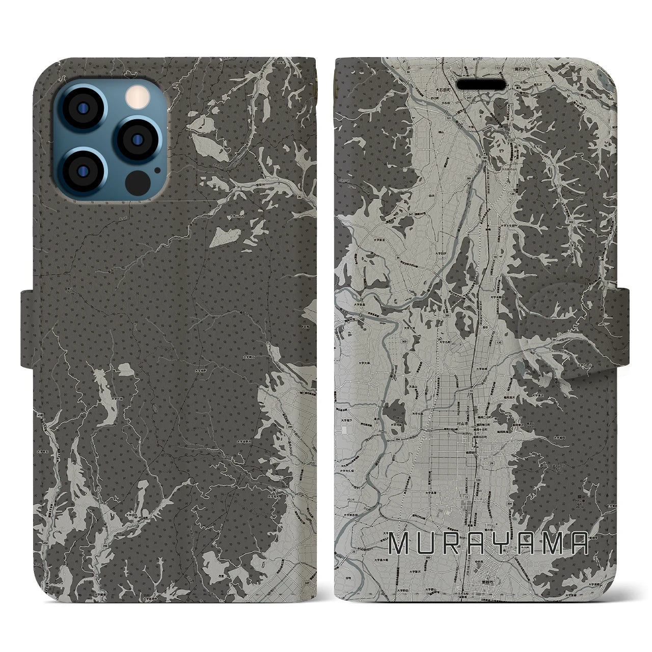 【村山(山形県)】地図柄iPhoneケース(手帳タイプ)