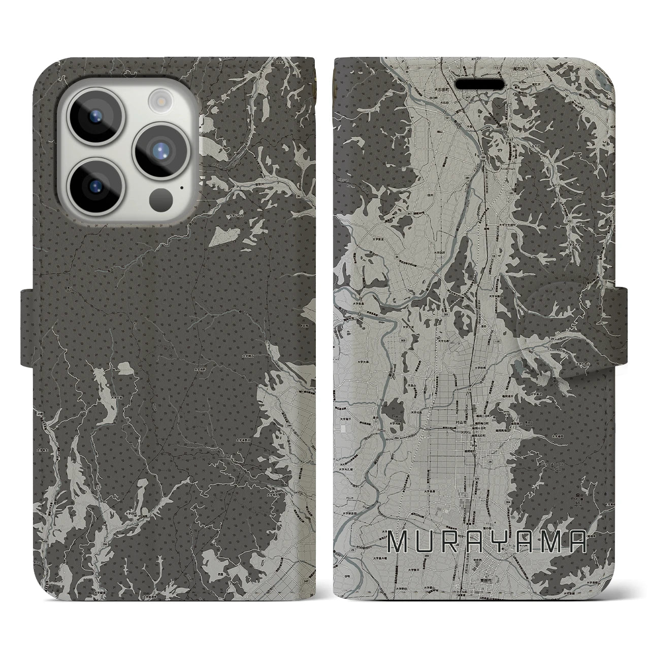 【村山(山形県)】地図柄iPhoneケース(手帳タイプ)