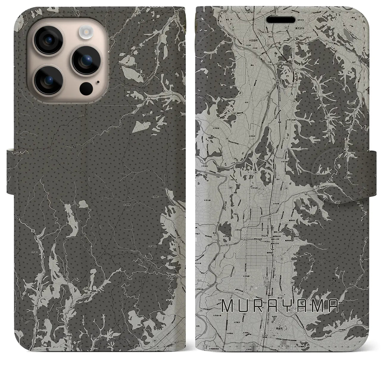 【村山(山形県)】地図柄iPhoneケース(手帳タイプ)