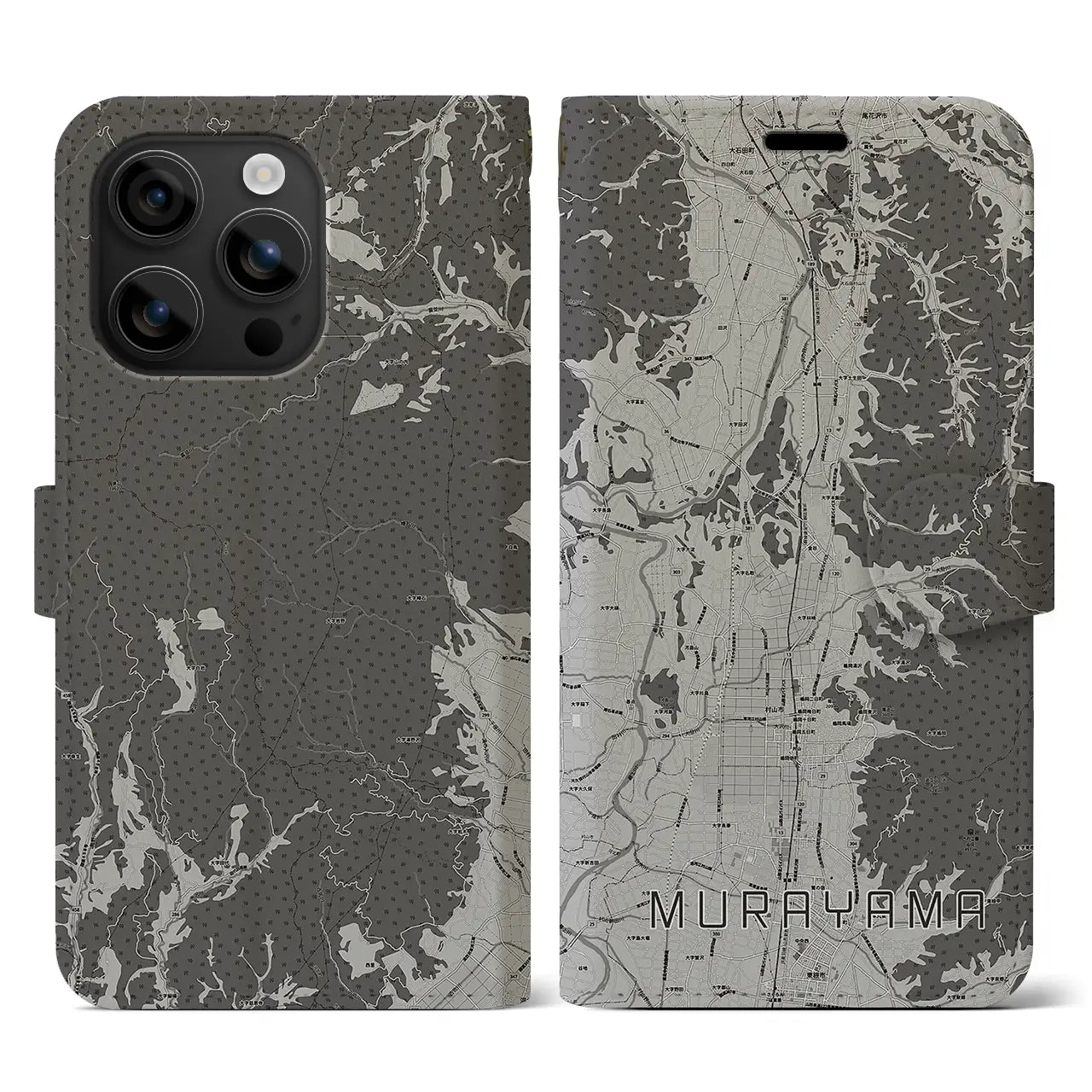 【村山(山形県)】地図柄iPhoneケース(手帳タイプ)