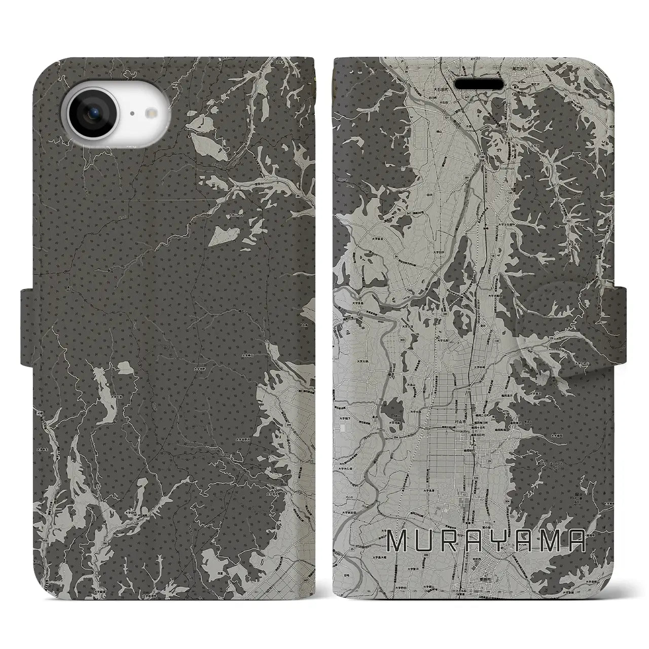 【村山(山形県)】地図柄iPhoneケース(手帳タイプ)