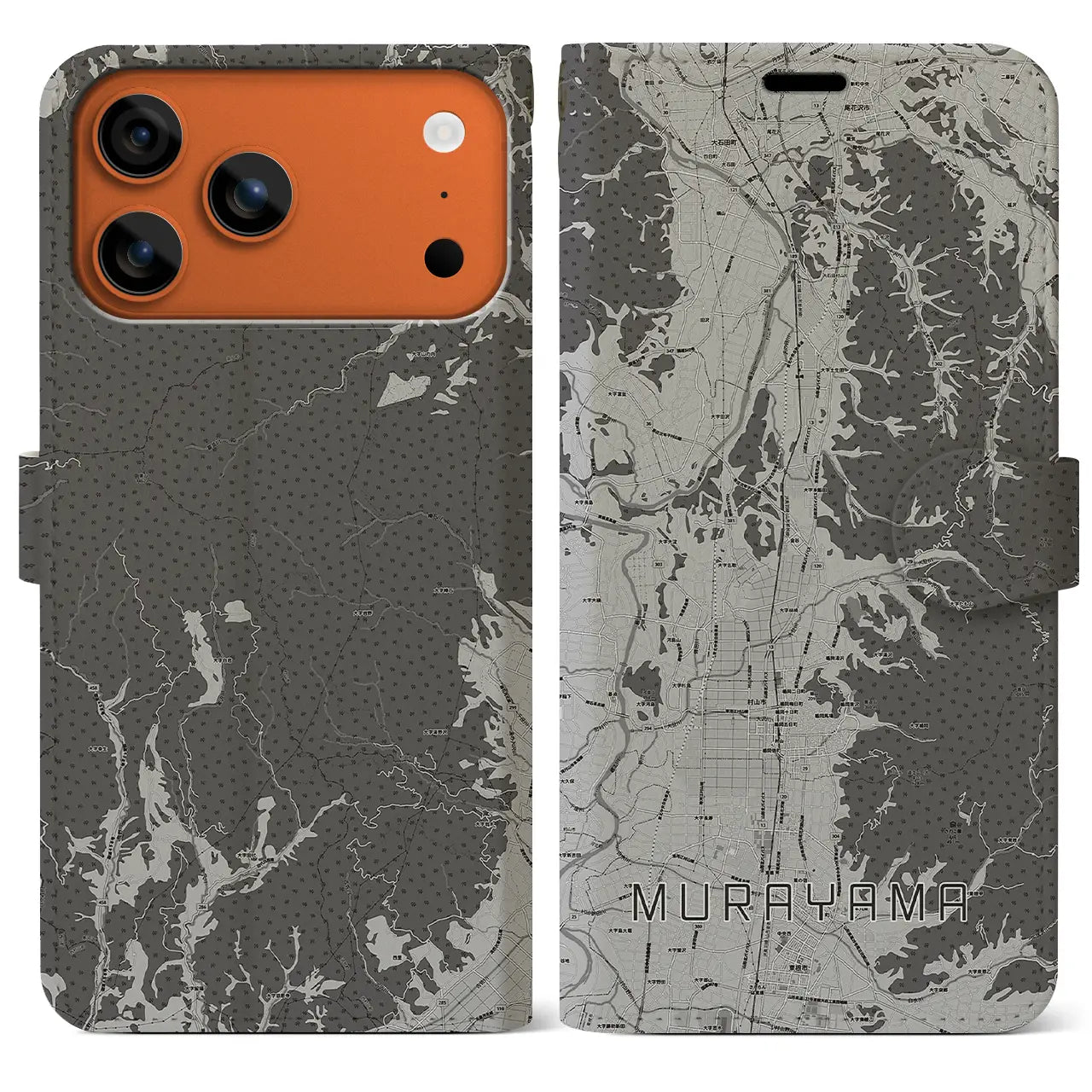 【村山(山形県)】地図柄iPhoneケース(手帳タイプ)