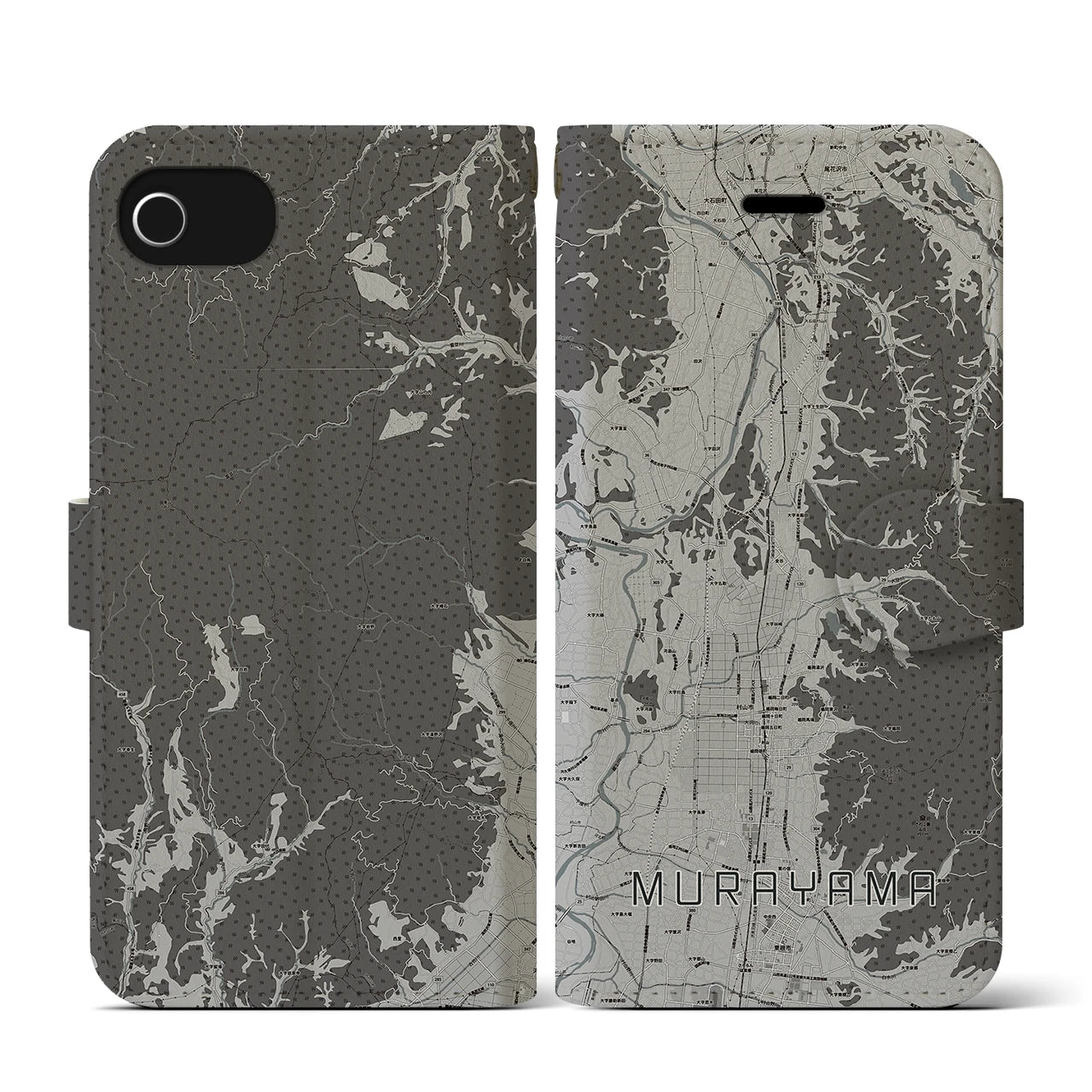 【村山(山形県)】地図柄iPhoneケース(手帳タイプ)