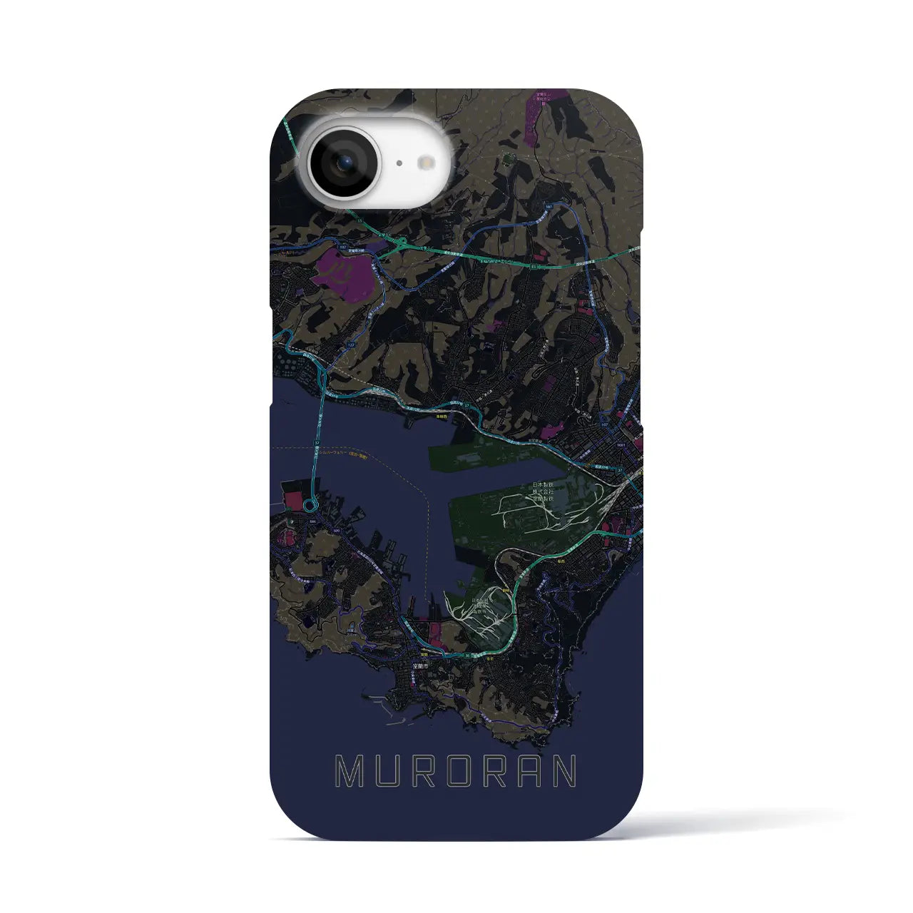 【室蘭(北海道)】地図柄iPhoneケース(バックカバータイプ)