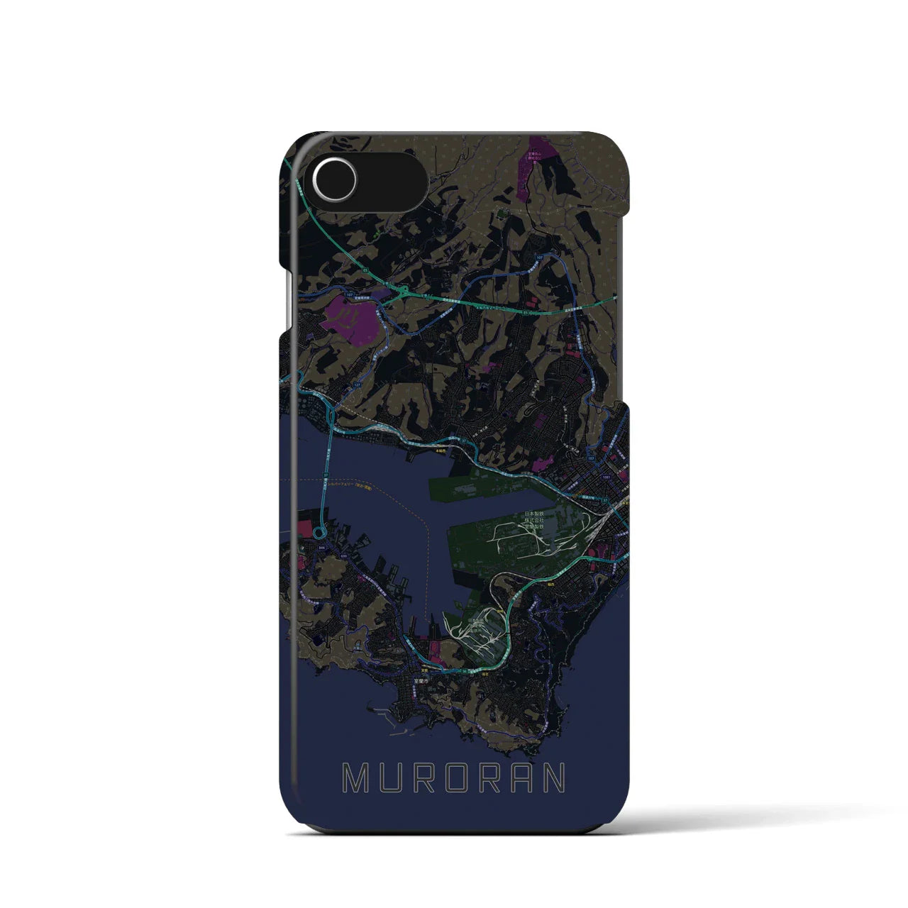 【室蘭(北海道)】地図柄iPhoneケース(バックカバータイプ)